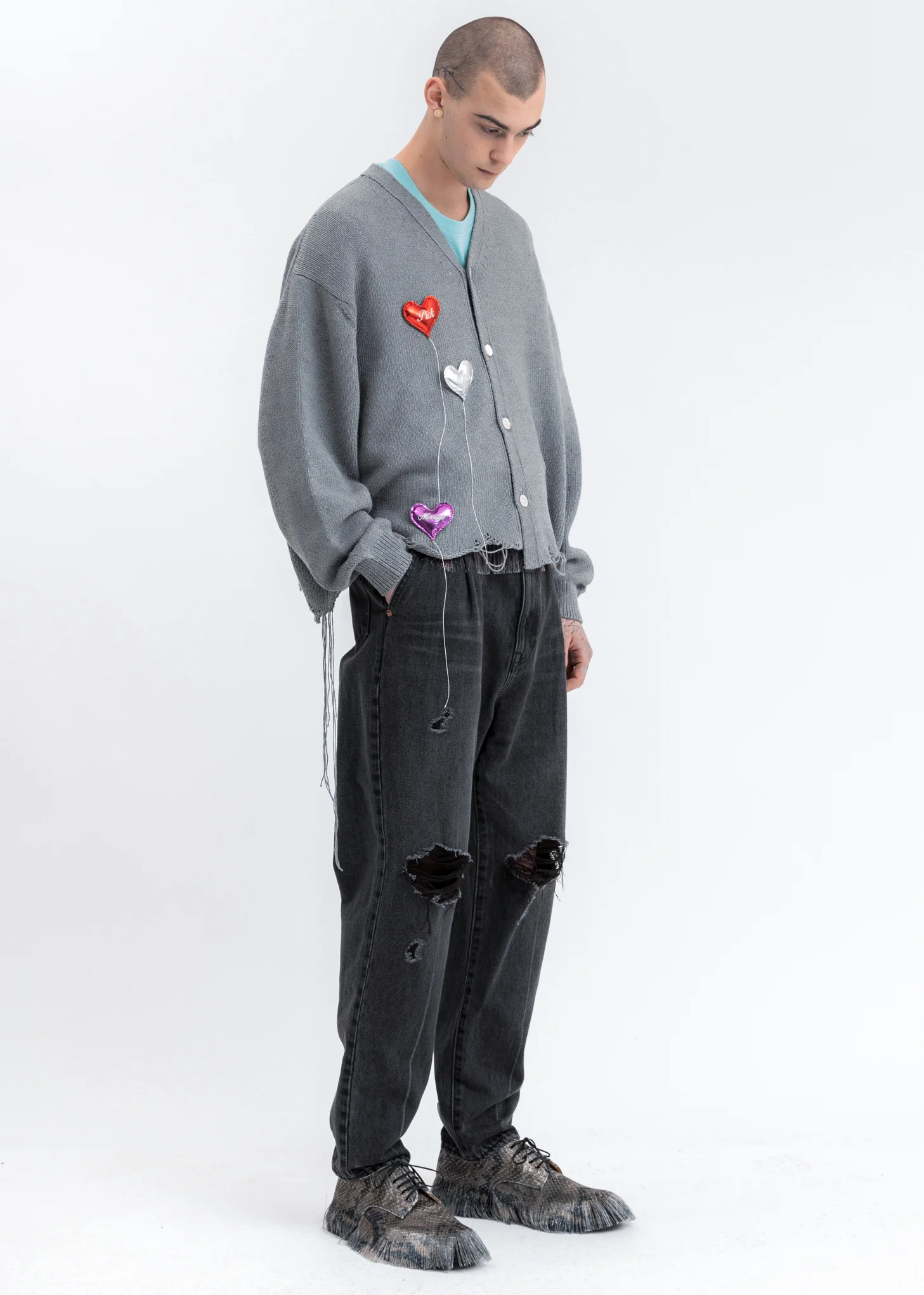 Grey Happy Balloons Cardigan - Image 5