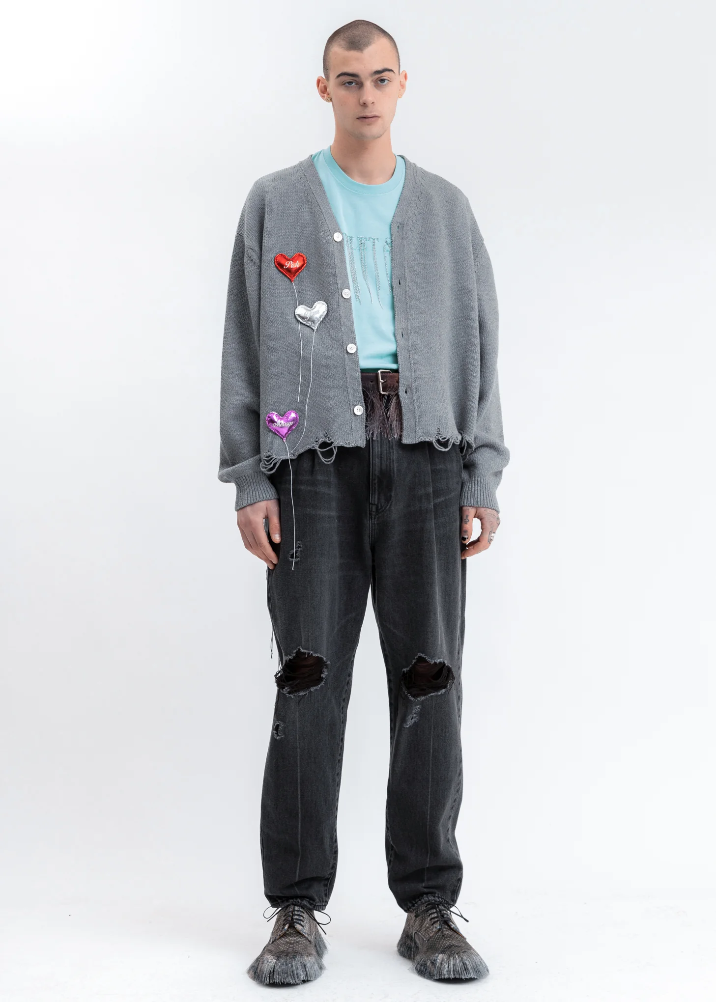 Grey Happy Balloons Cardigan - Image 6
