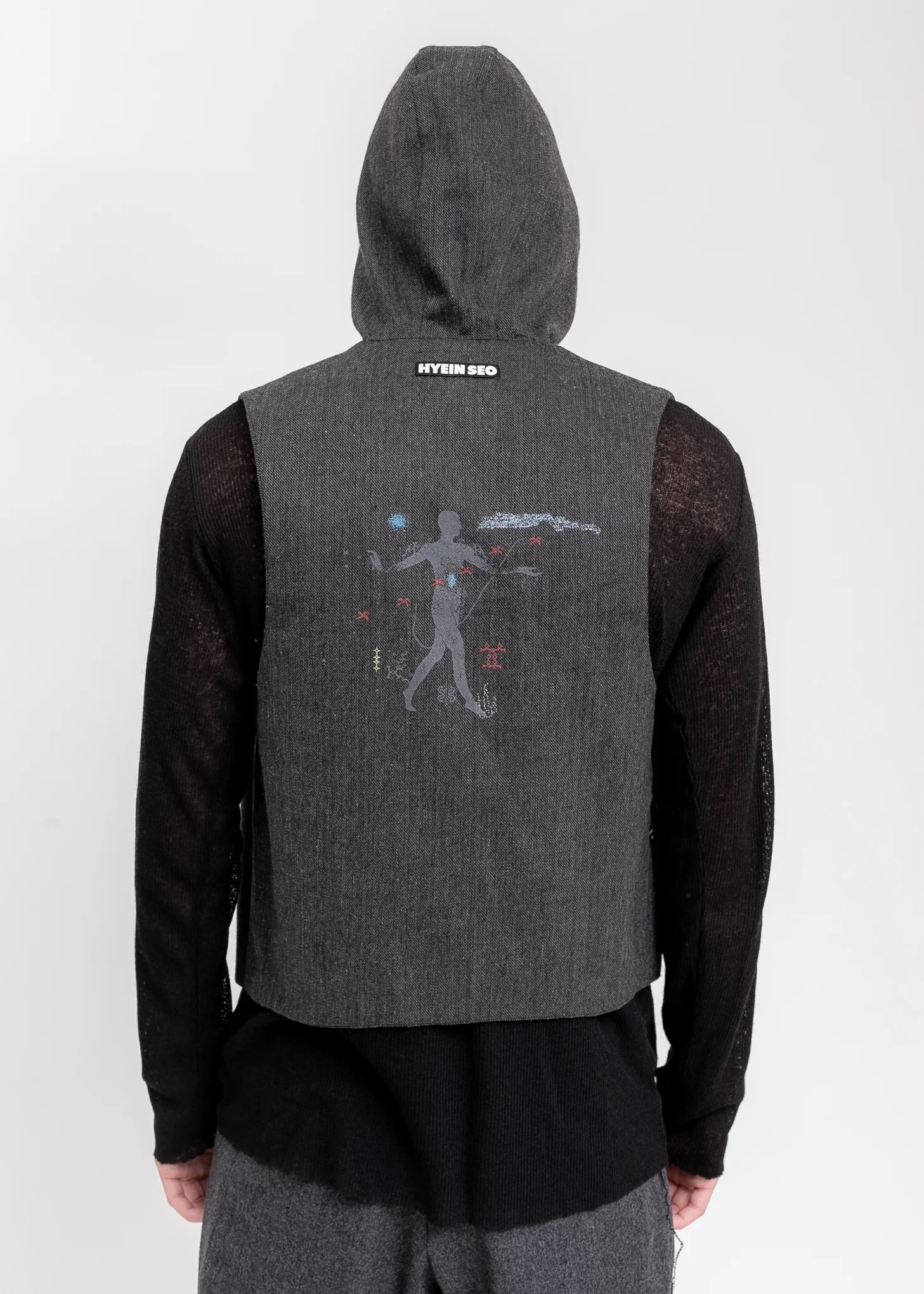 Grey Hooded Tailored Blazer - Image 2