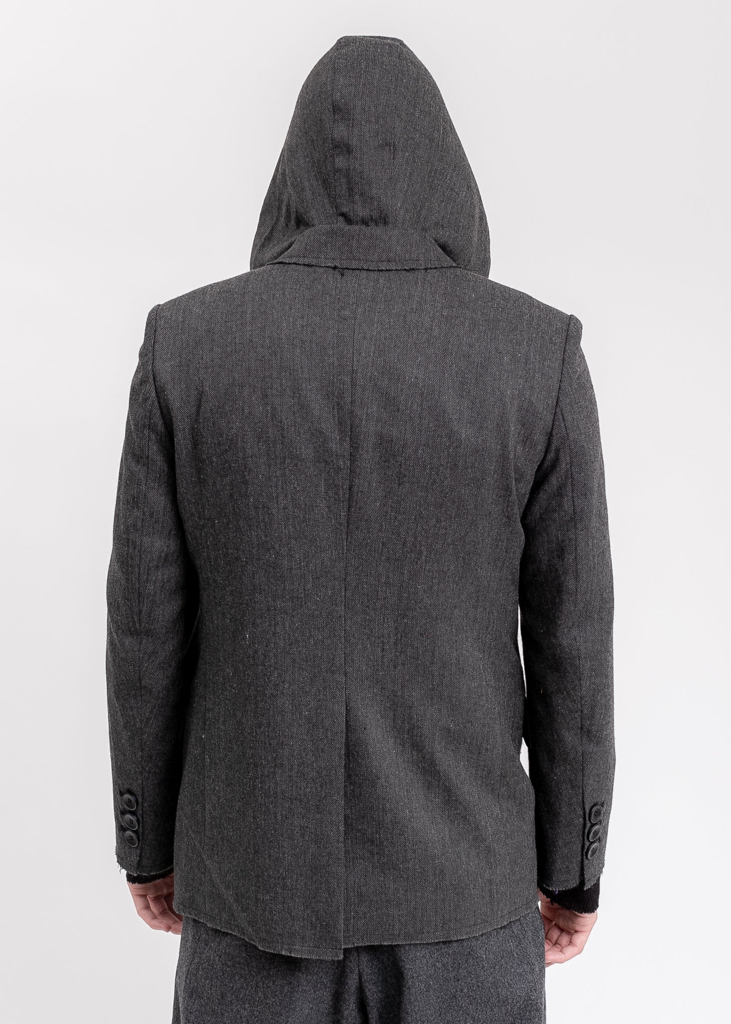 Grey Hooded Tailored Blazer - Image 5