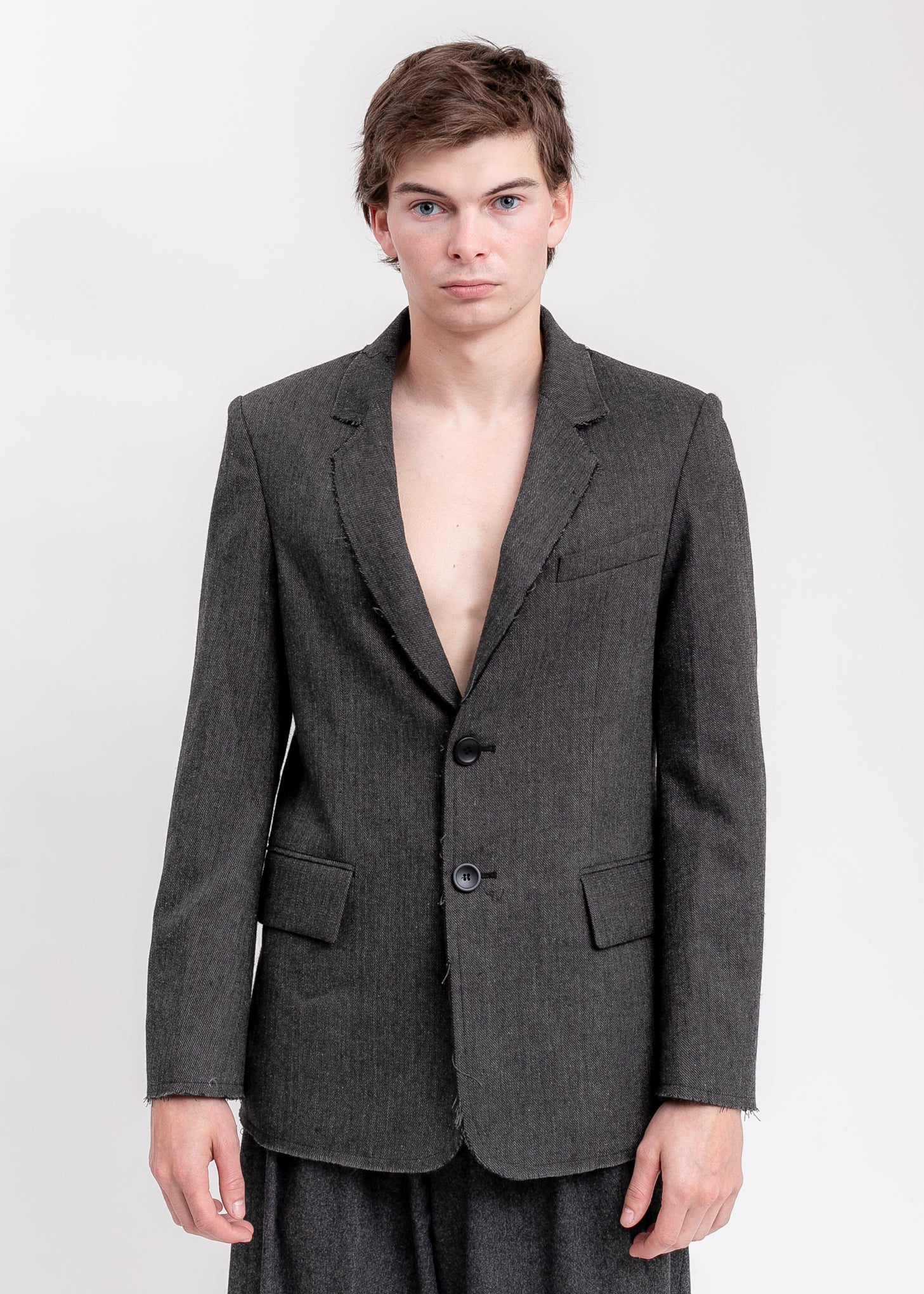 Grey Hooded Tailored Blazer - Image 9