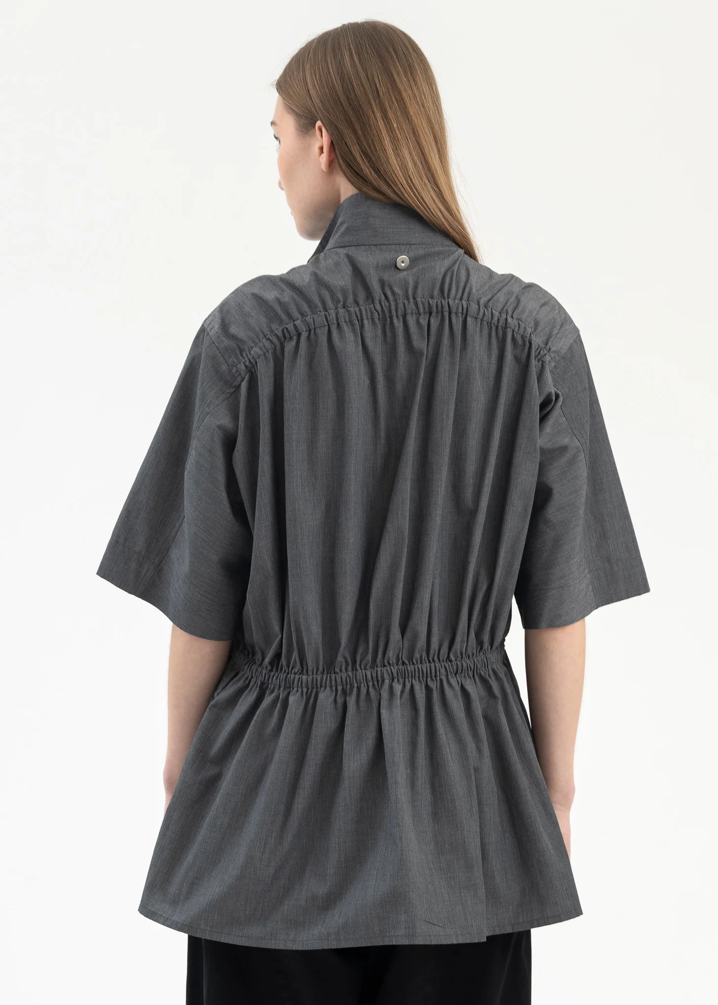 GREY INKWELL ELASTICATED SHIRT - Image 2