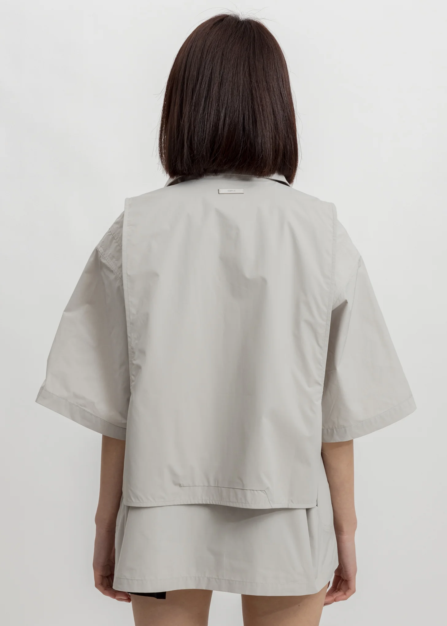 Grey Intervein Layered Shirt - Image 3