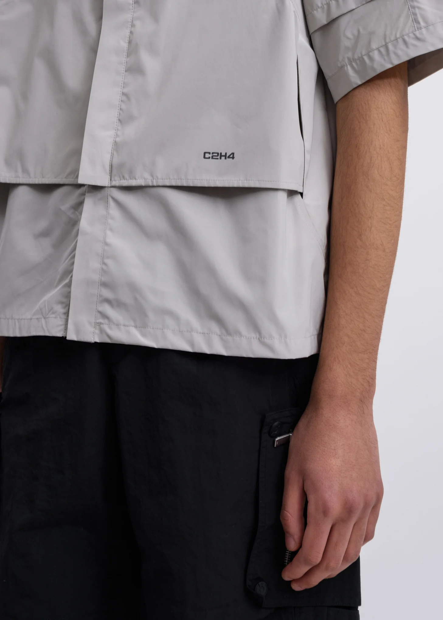 Grey Intervein Layered Shirt - Image 3