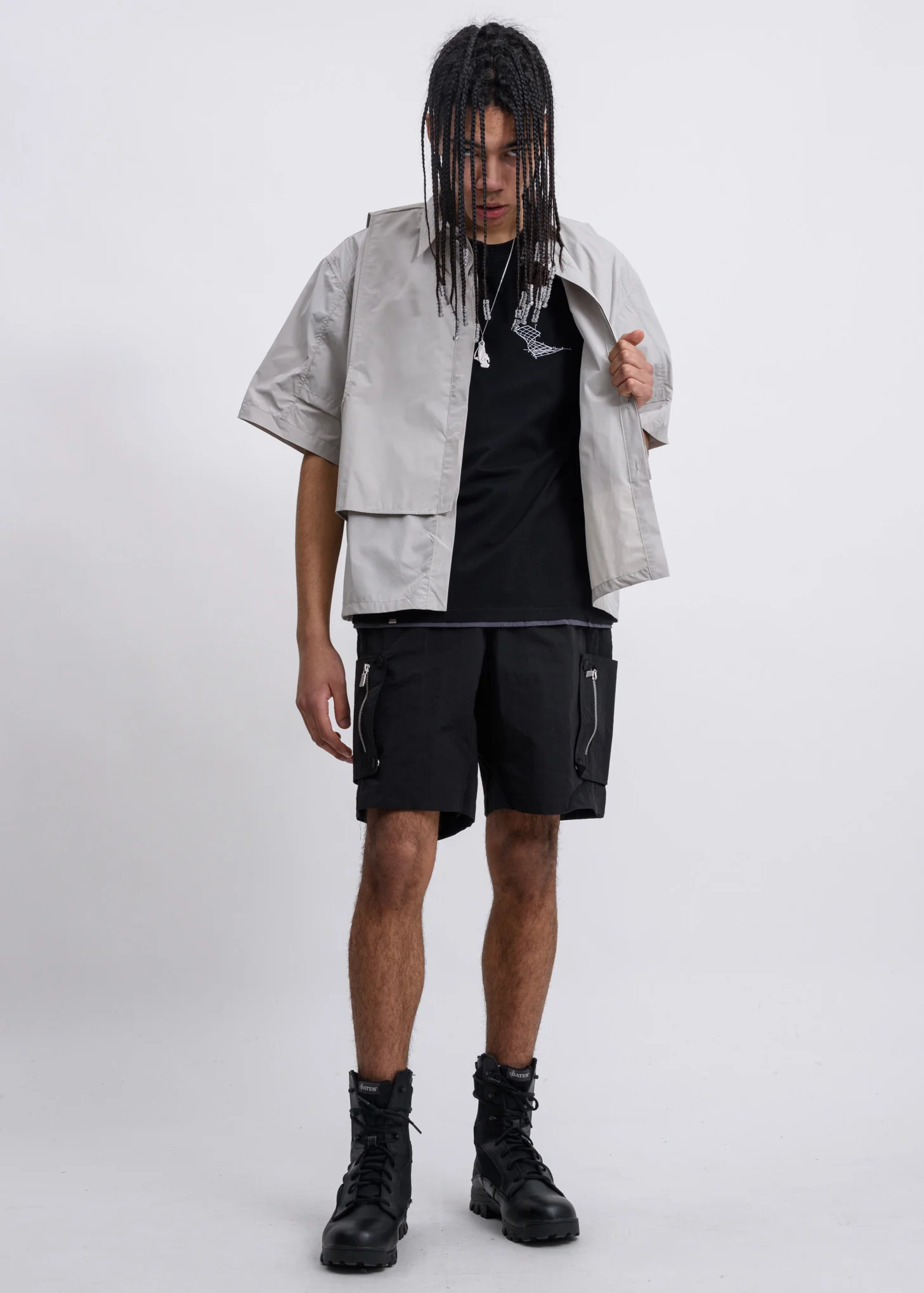 Grey Intervein Layered Shirt - Image 5