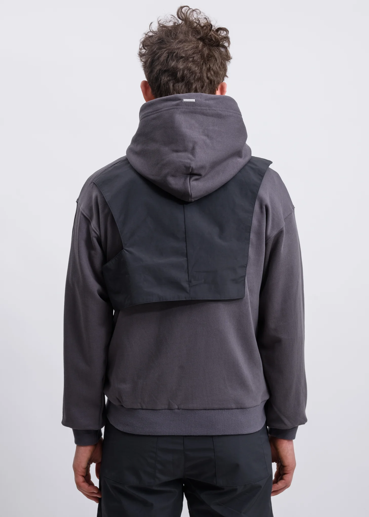 Grey Interwoven Vest Hoodie - Image 2