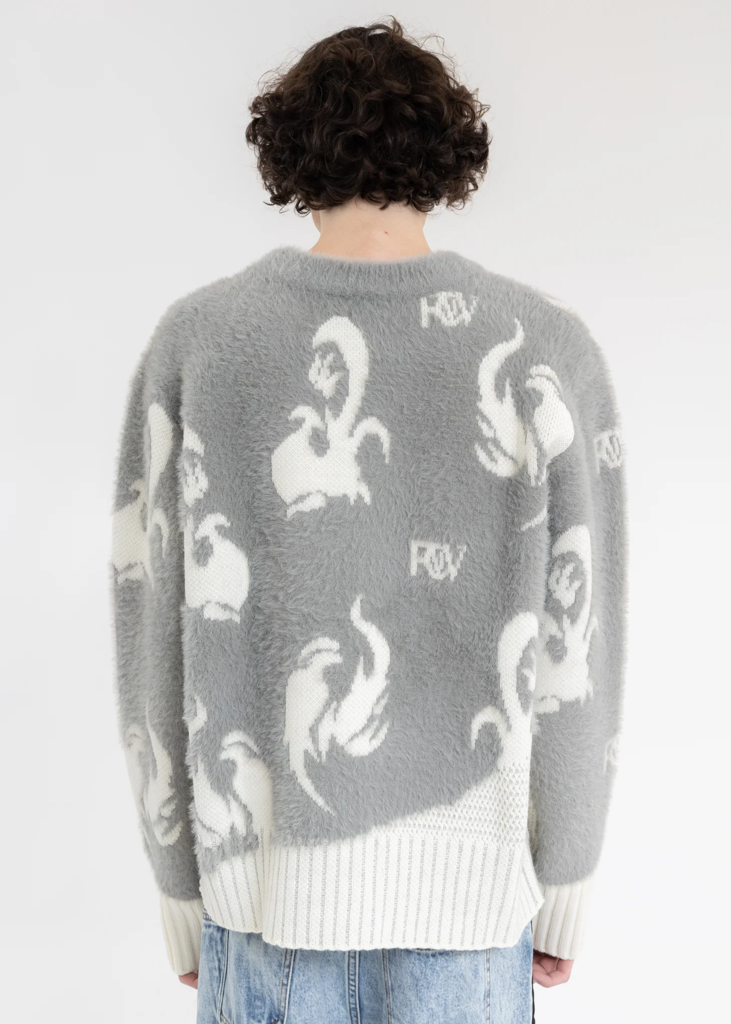 Grey JACQUARD PULLOVER SWEATER - Image 2