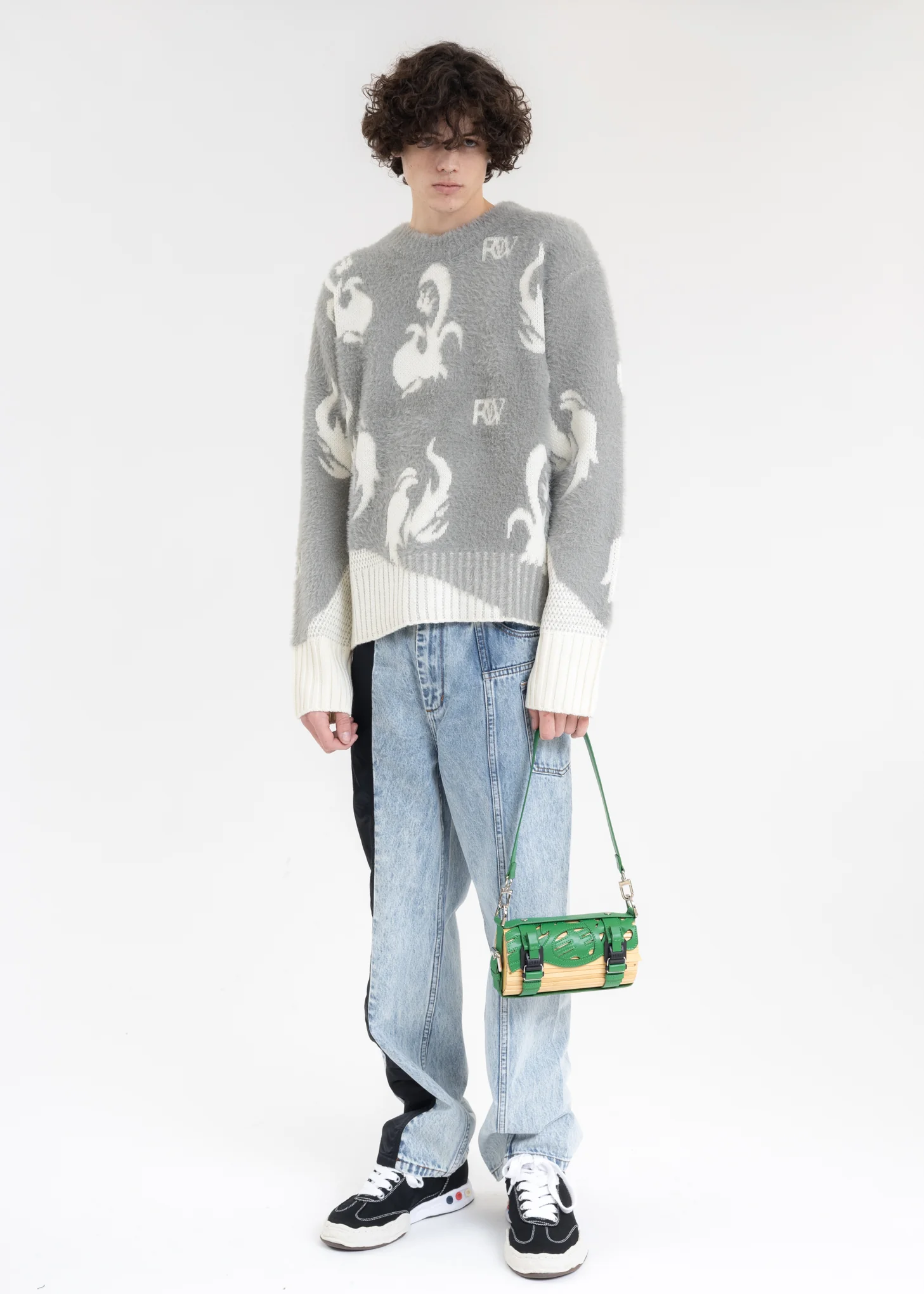 Grey JACQUARD PULLOVER SWEATER - Image 5