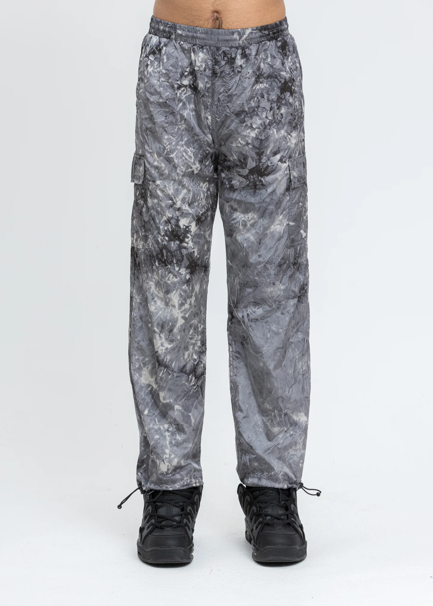 Grey Jeffery Nylon Cargo Pants