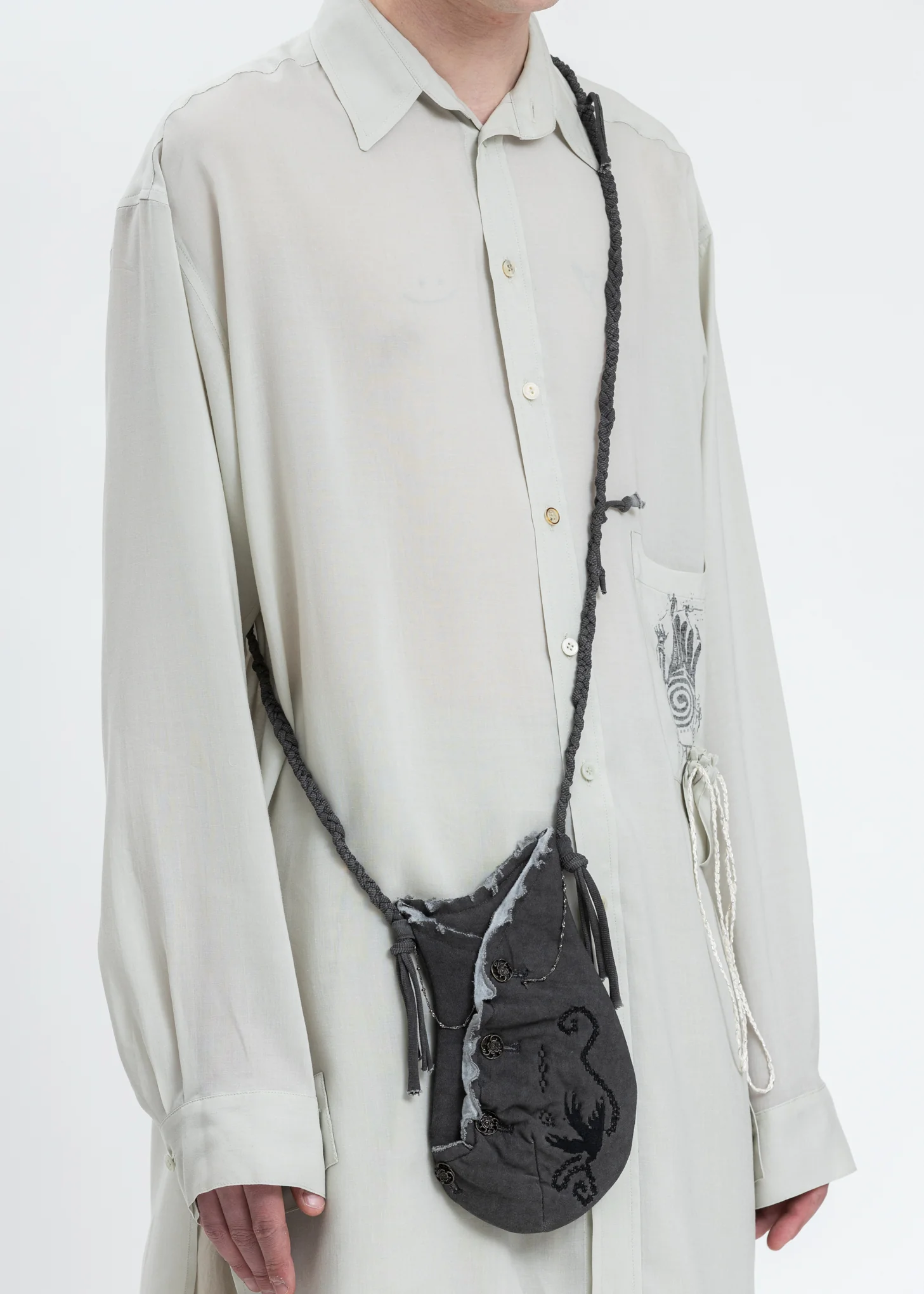 Grey Jersey Pocket Bag - Image 2