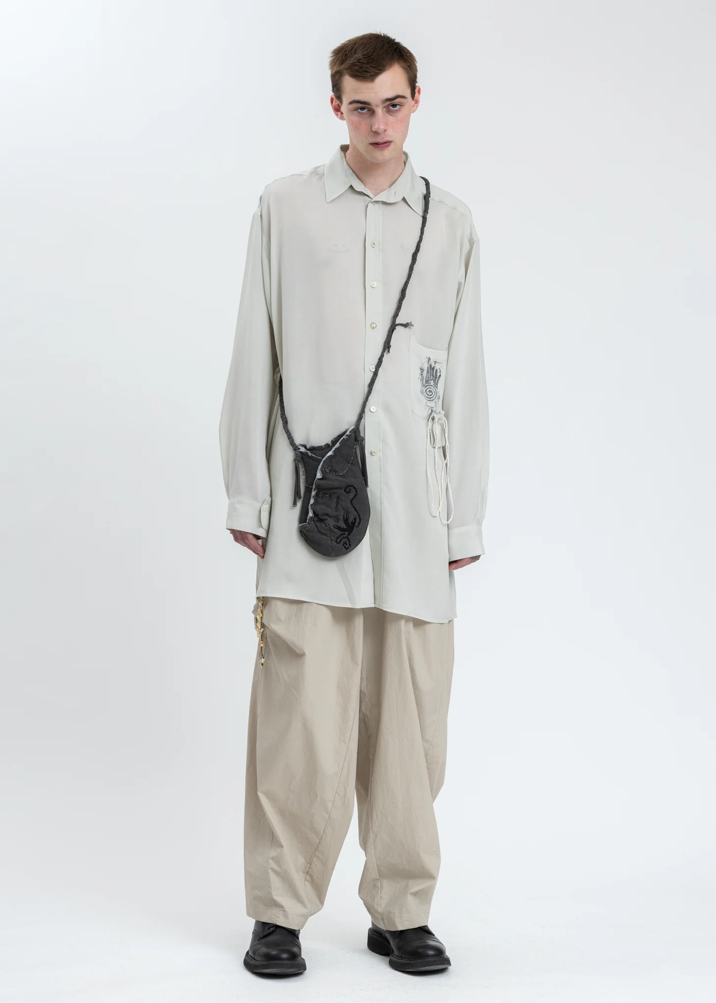 Grey Jersey Pocket Bag - Image 5