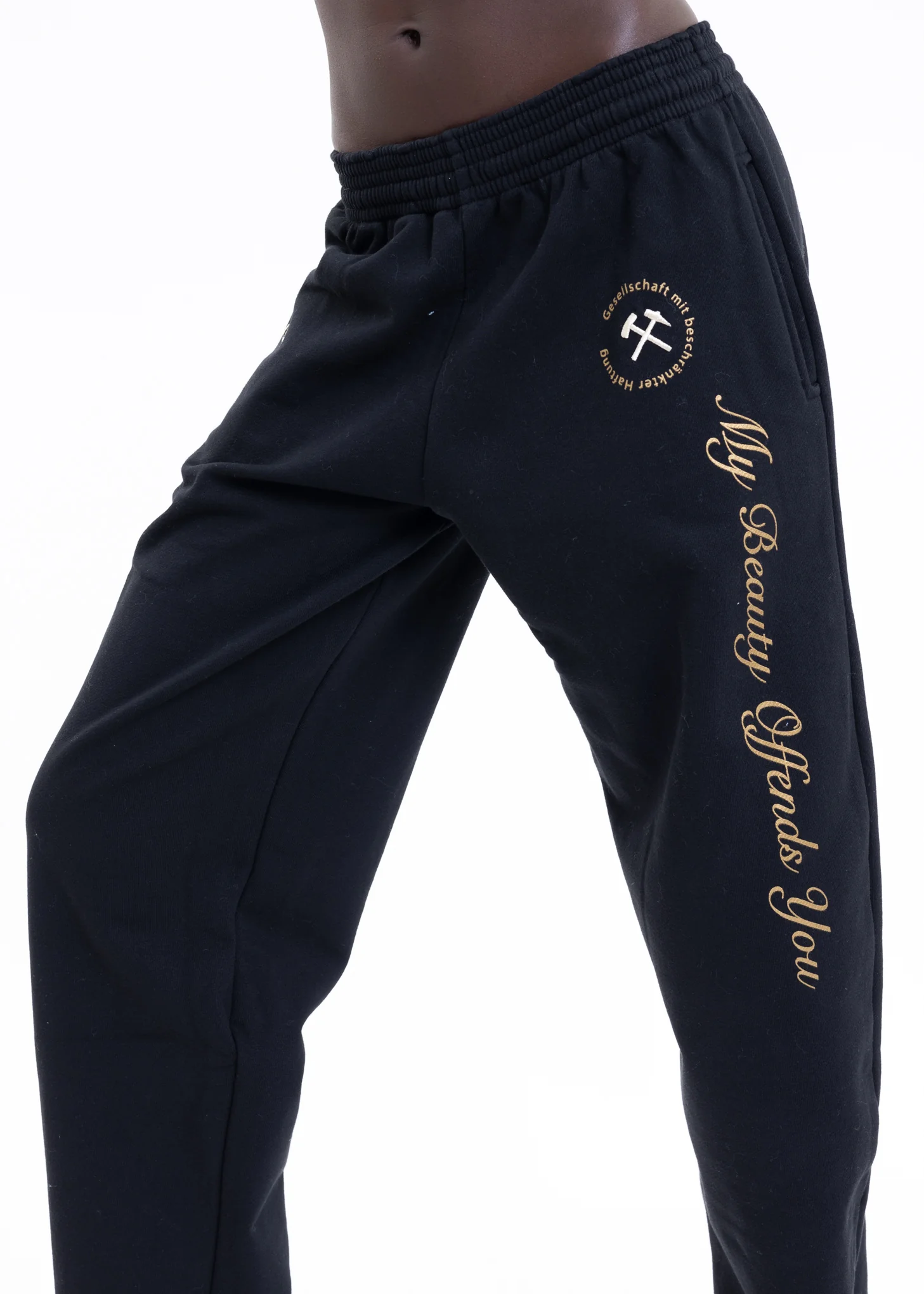 BLACK W YELLOW PRINT JOGGING PANTS - Image 2