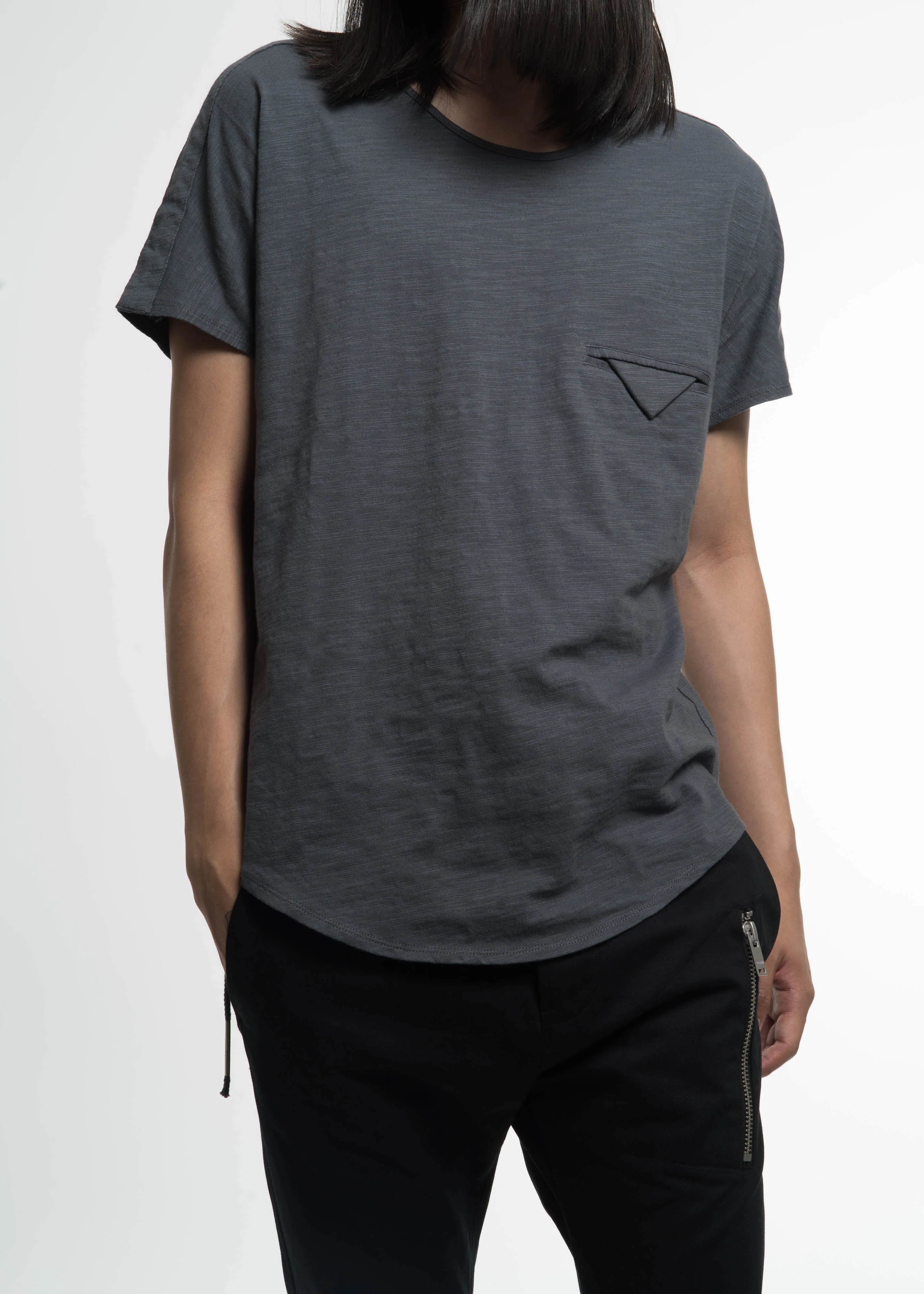 Grey Kimono Taped T-Shirt