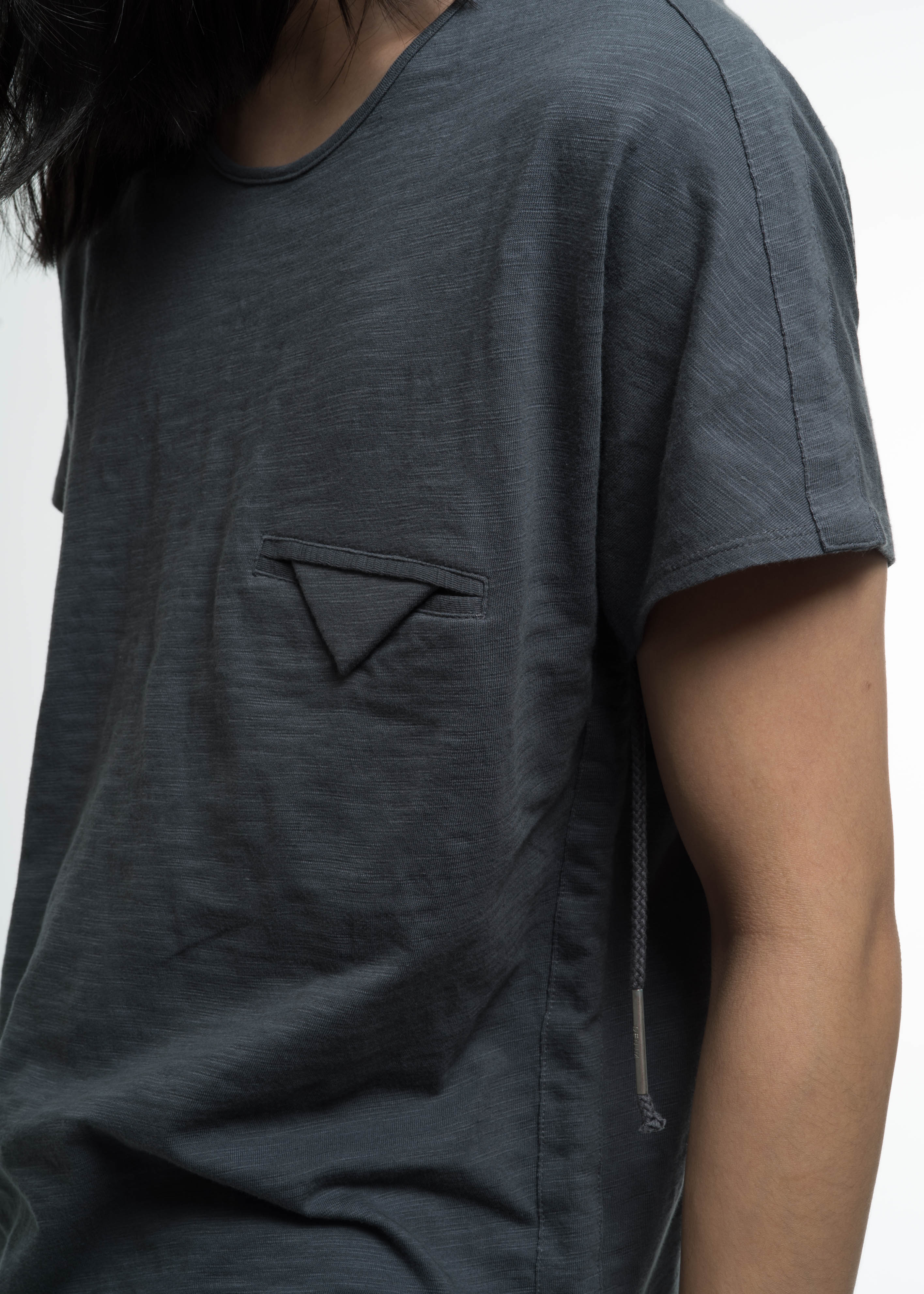 Grey Kimono Taped T-Shirt - Image 2