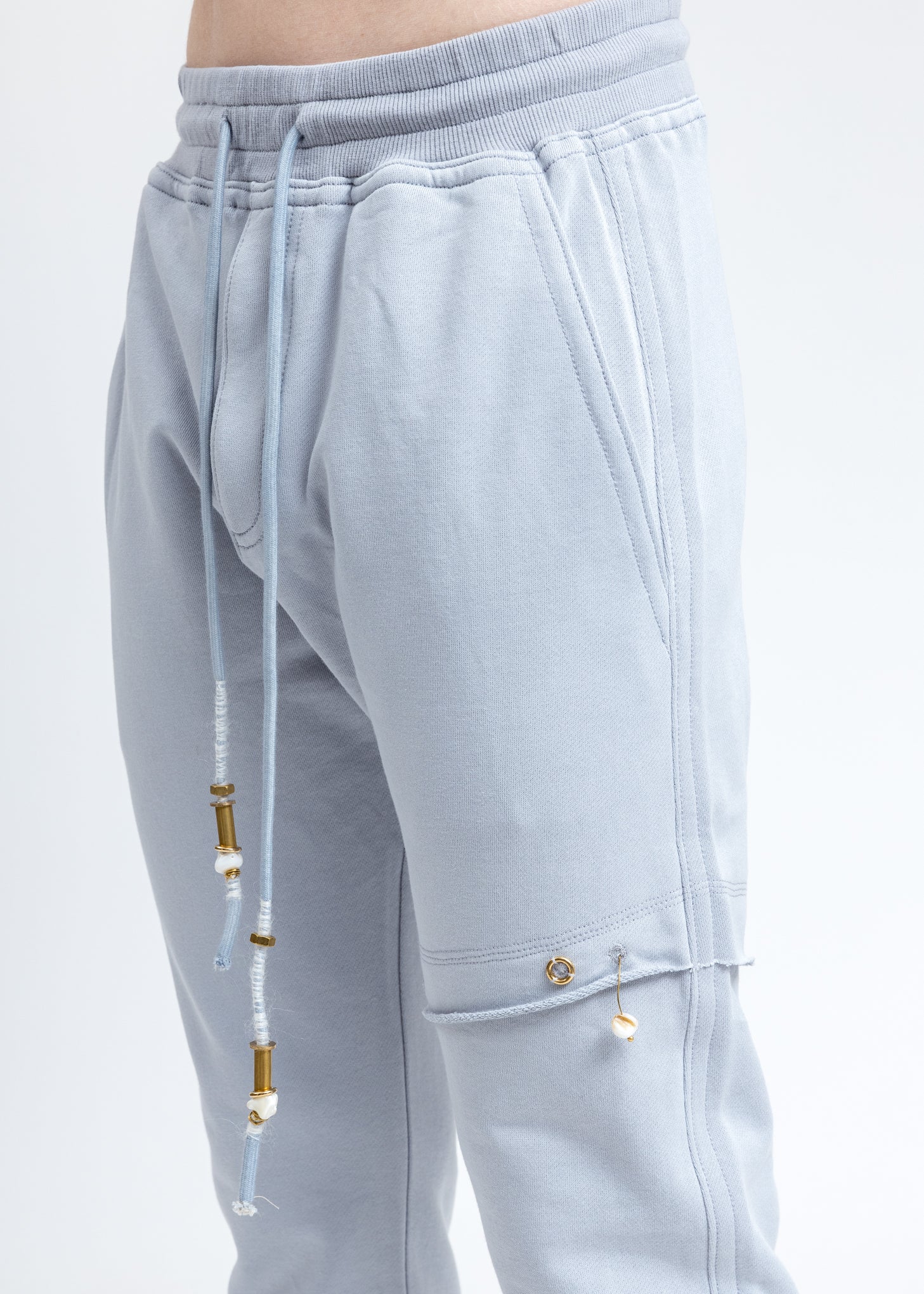 Blue Lace Detail Pants - Image 2