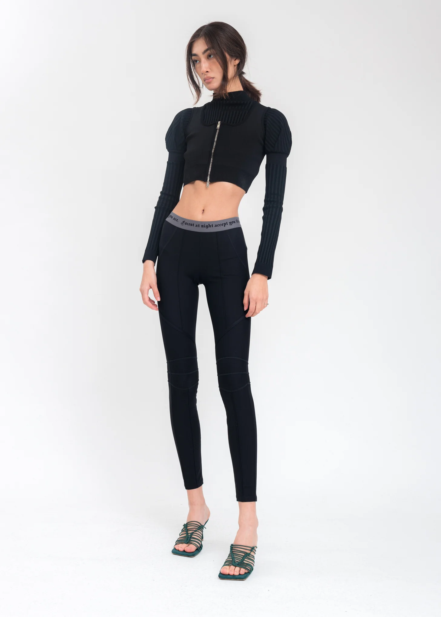 Black Layered Cropped Sweater - Image 6