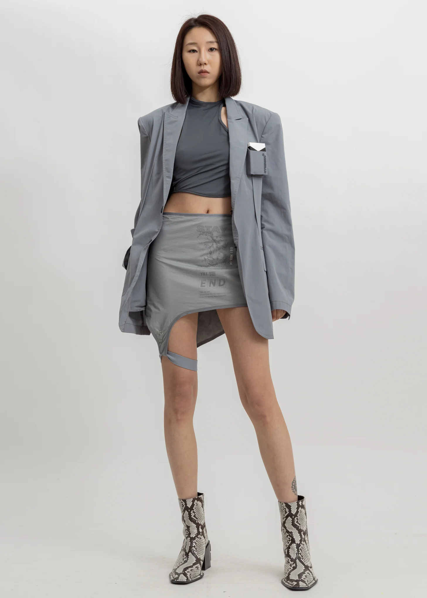 Grey Layered Garter Skirt - Image 4