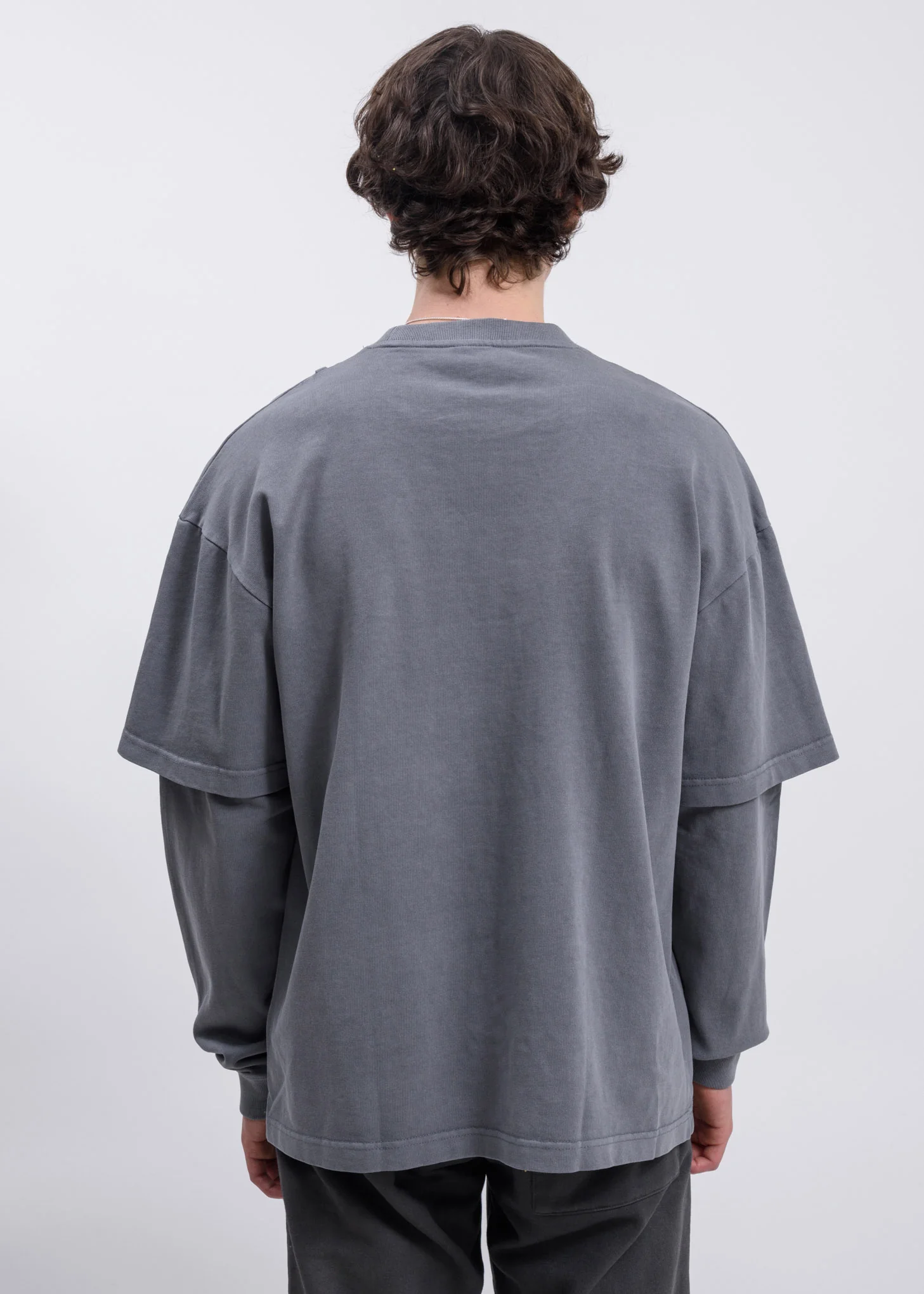 Grey Layered Pocket Long Sleeve - Image 3