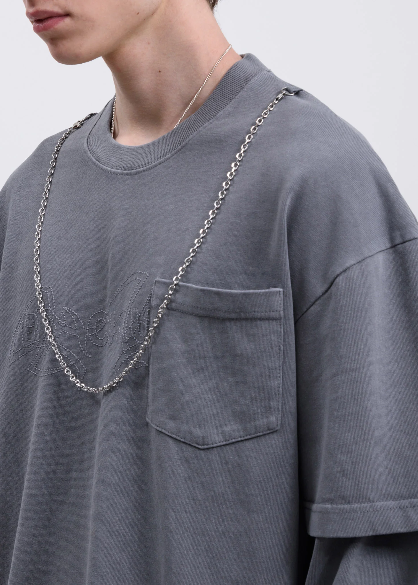 Grey Layered Pocket Long Sleeve - Image 6