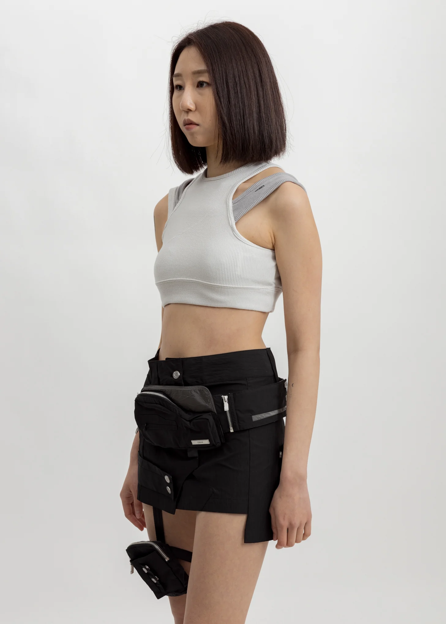 Grey Layered Sporty Bra - Image 2