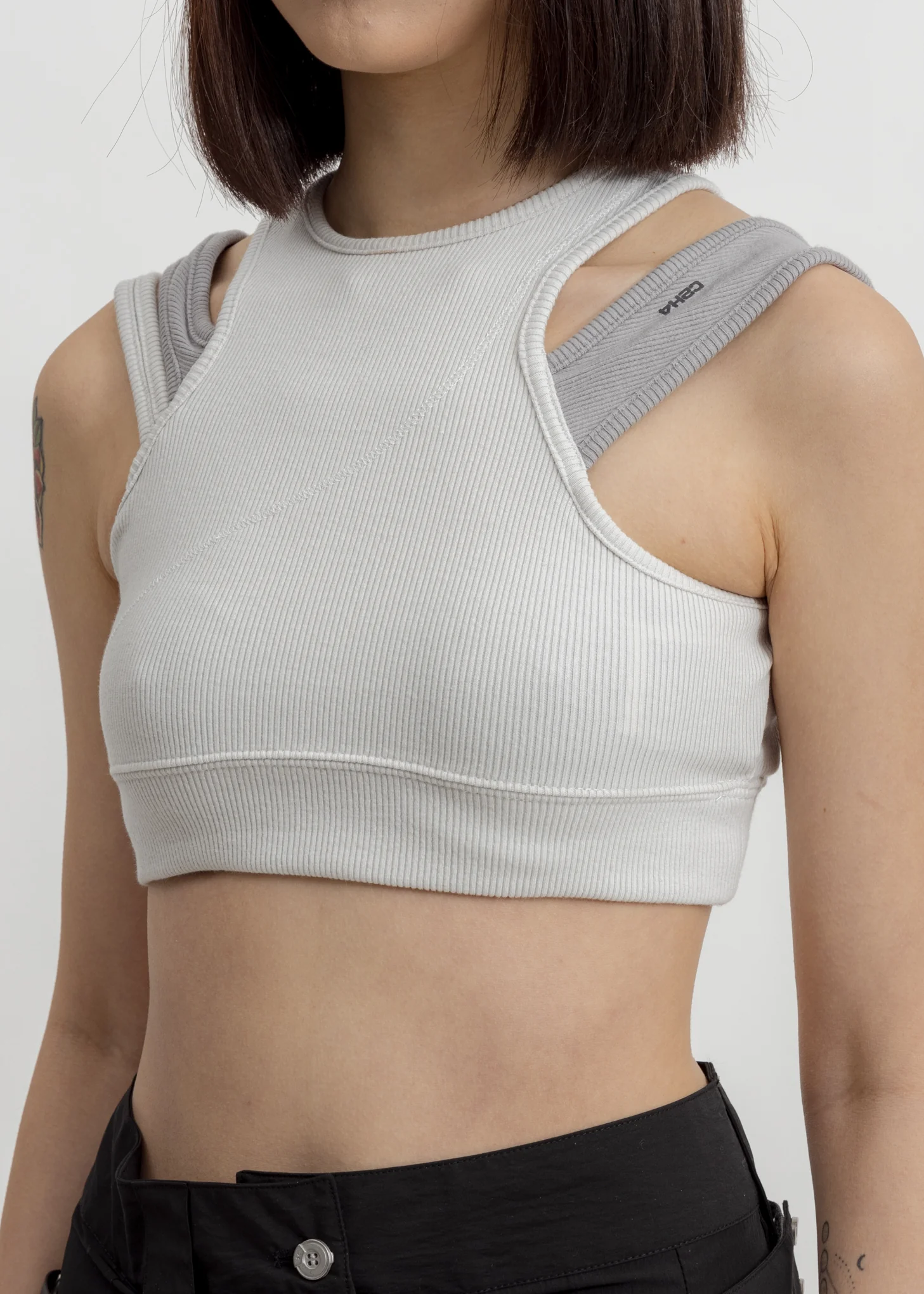 Grey Layered Sporty Bra - Image 4