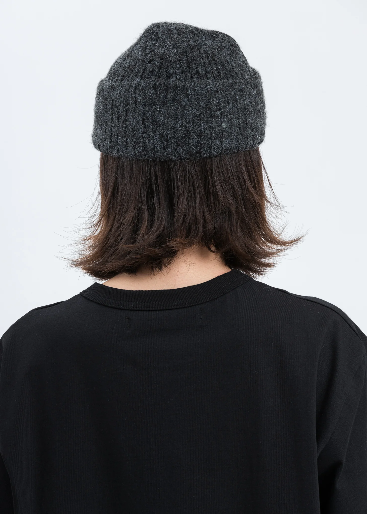 Grey Leather Pad Beanie - Image 3