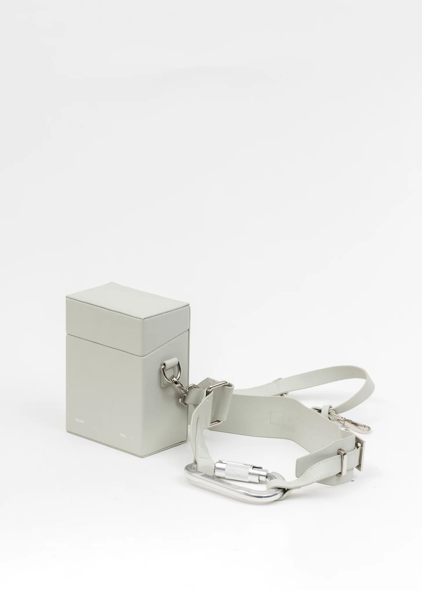 Grey Leather Strap Box Bag - Image 3