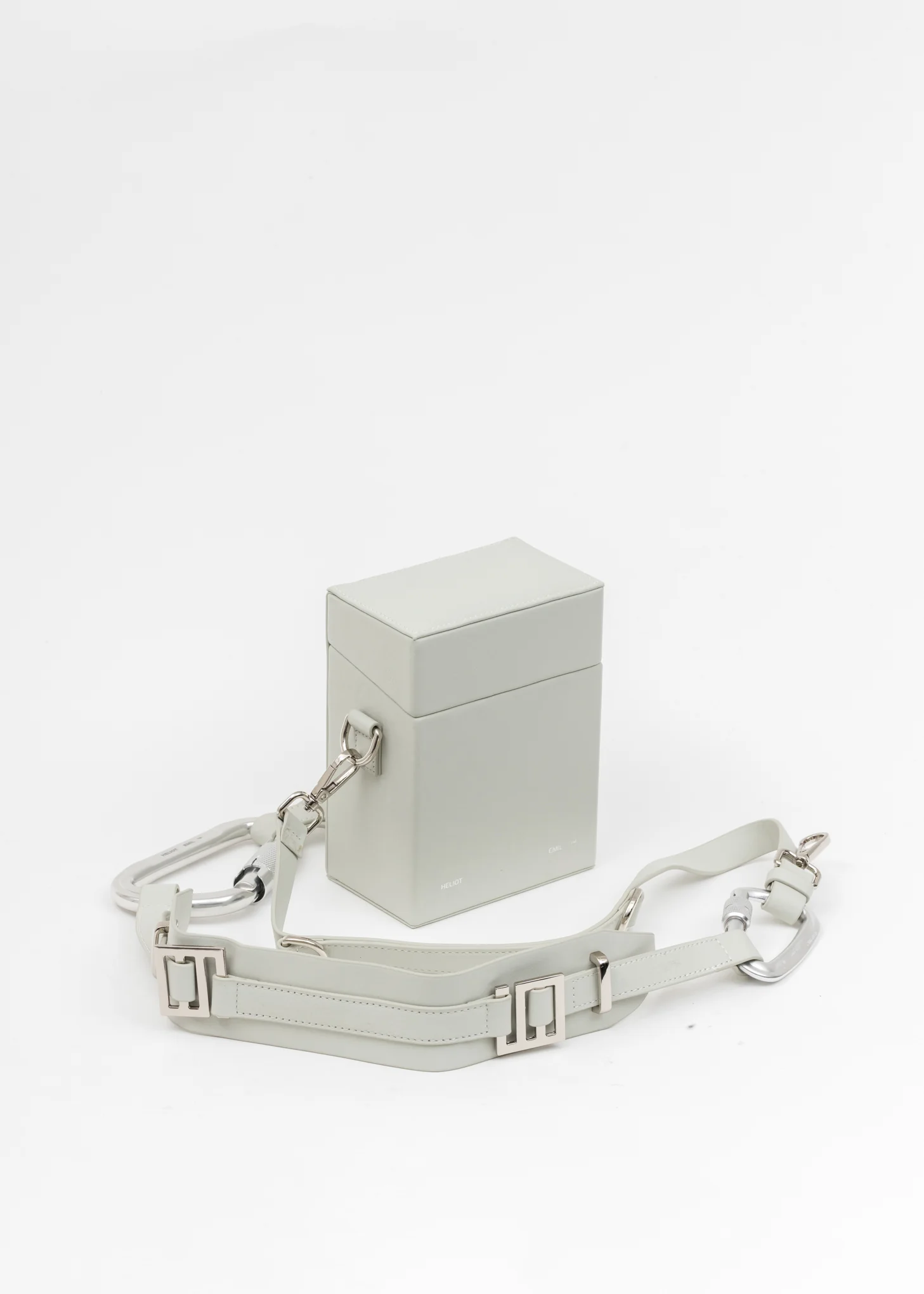 Grey Leather Strap Box Bag - Image 5