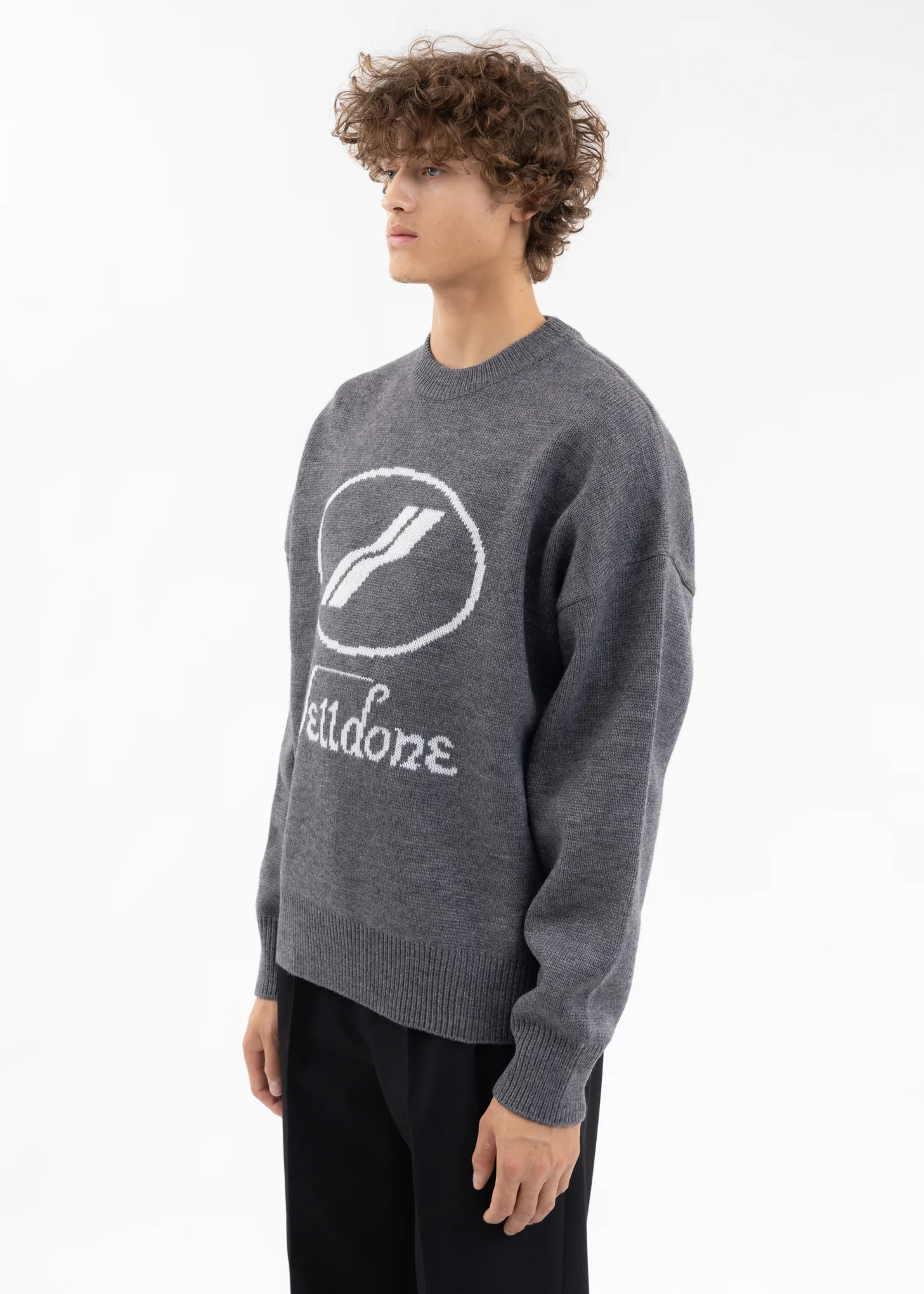 GREY LOGO JQD SWEATER - Image 3