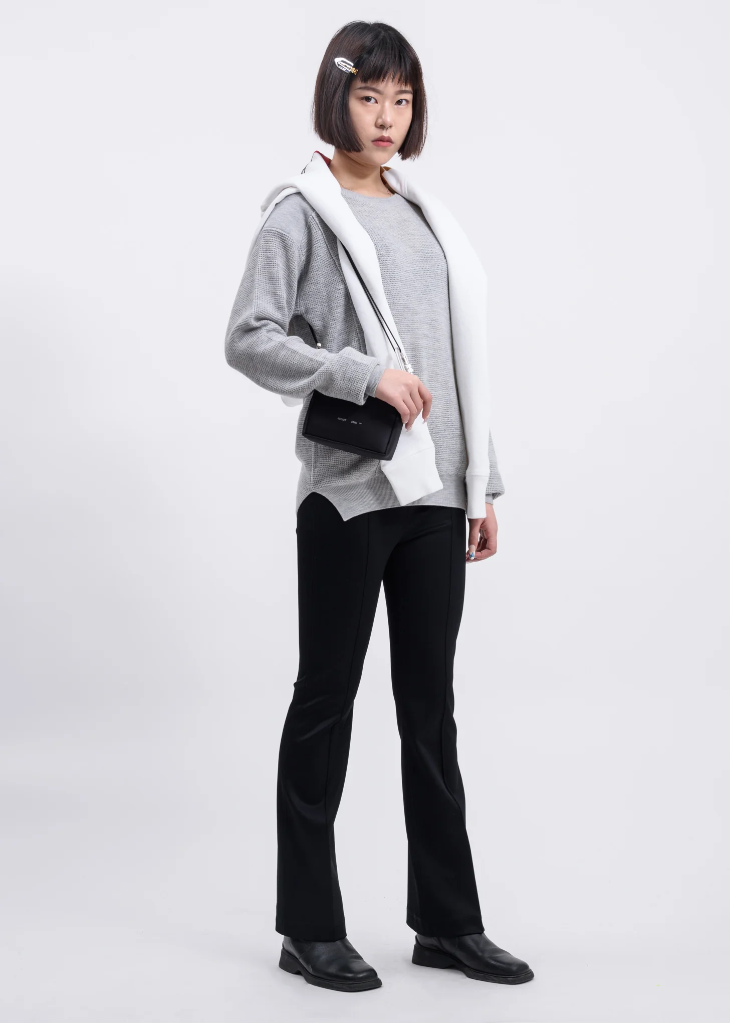 Grey Logo Waffle Crewneck - Image 5