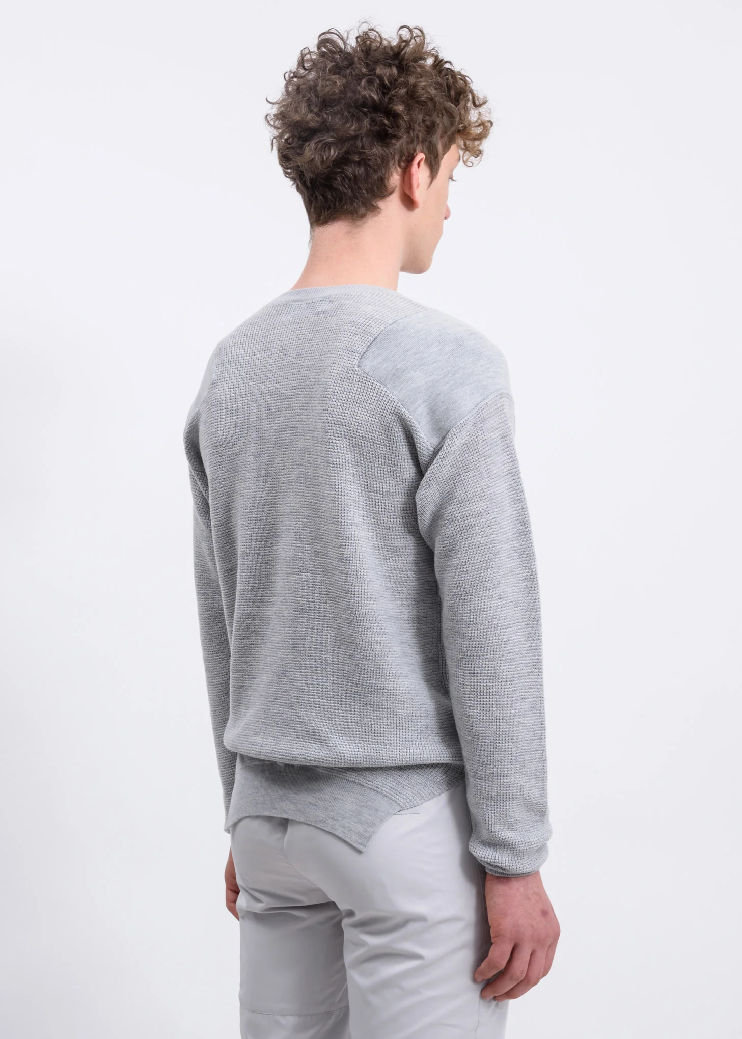 Grey Logo Waffle Crewneck - Image 3