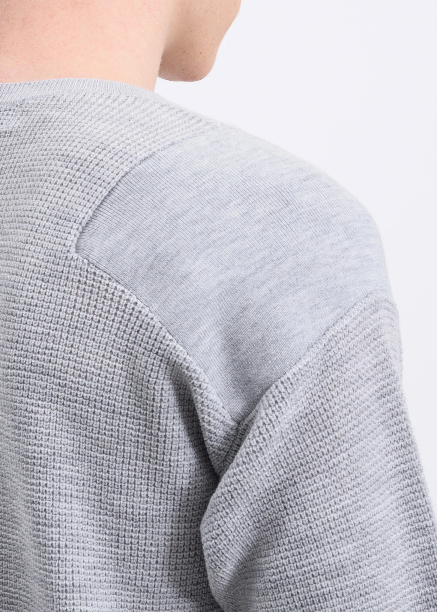 Grey Logo Waffle Crewneck - Image 4