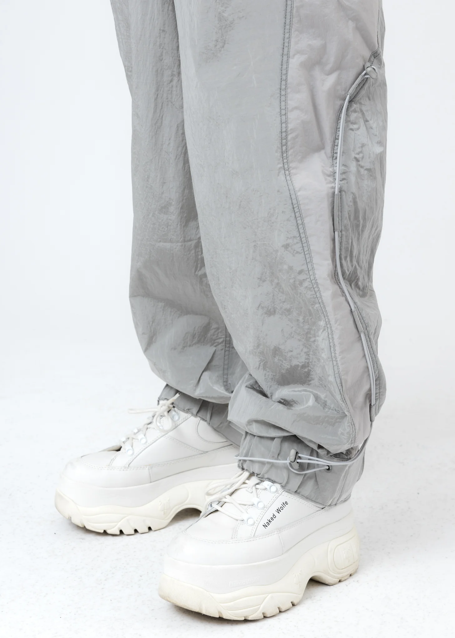 Grey Logo Wind Pants - Image 4