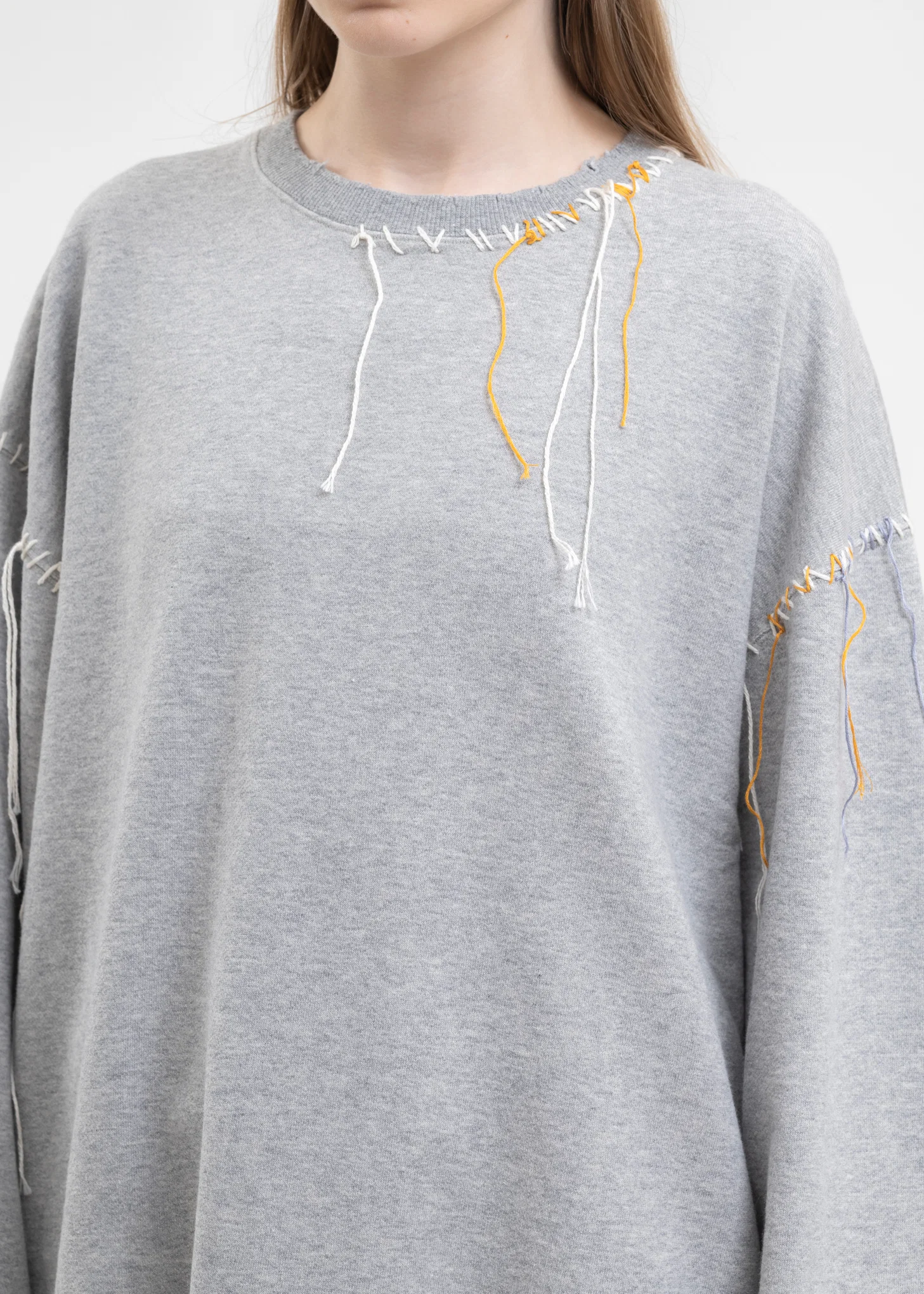 Grey LOOPING DAMAGE SWEAT - Image 3