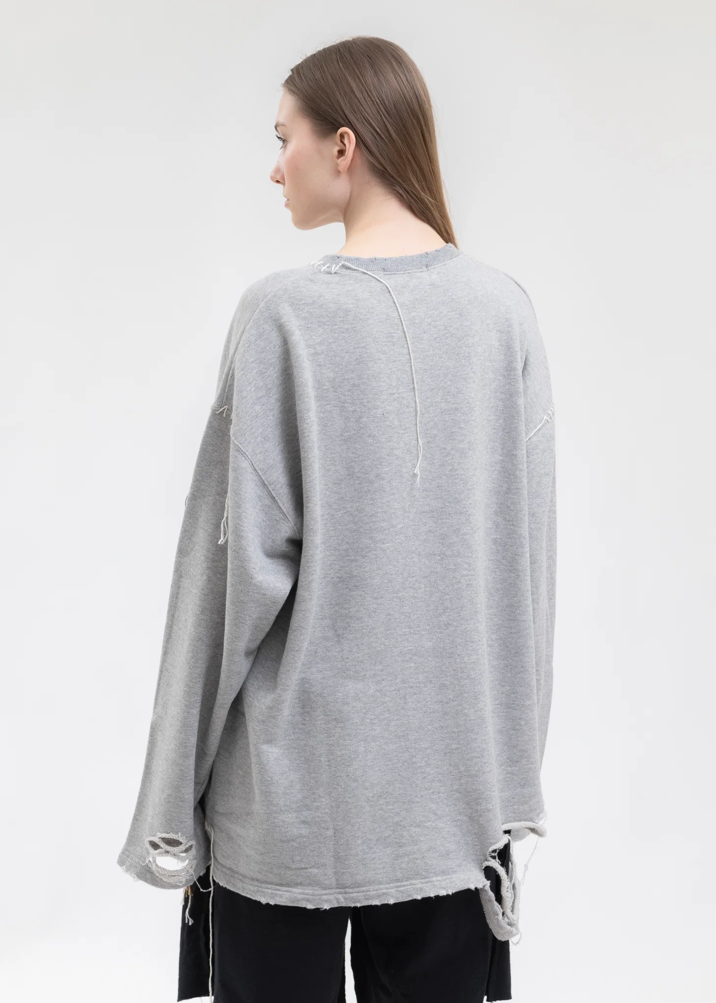 Grey LOOPING DAMAGE SWEAT - Image 4