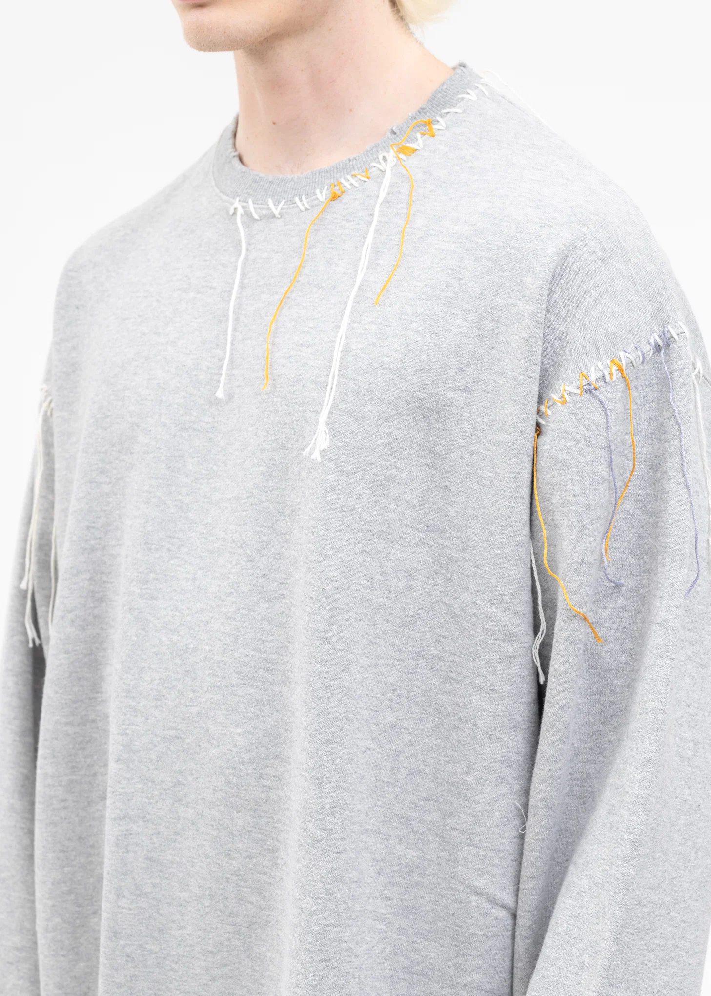 Grey LOOPING DAMAGE SWEAT - Image 4