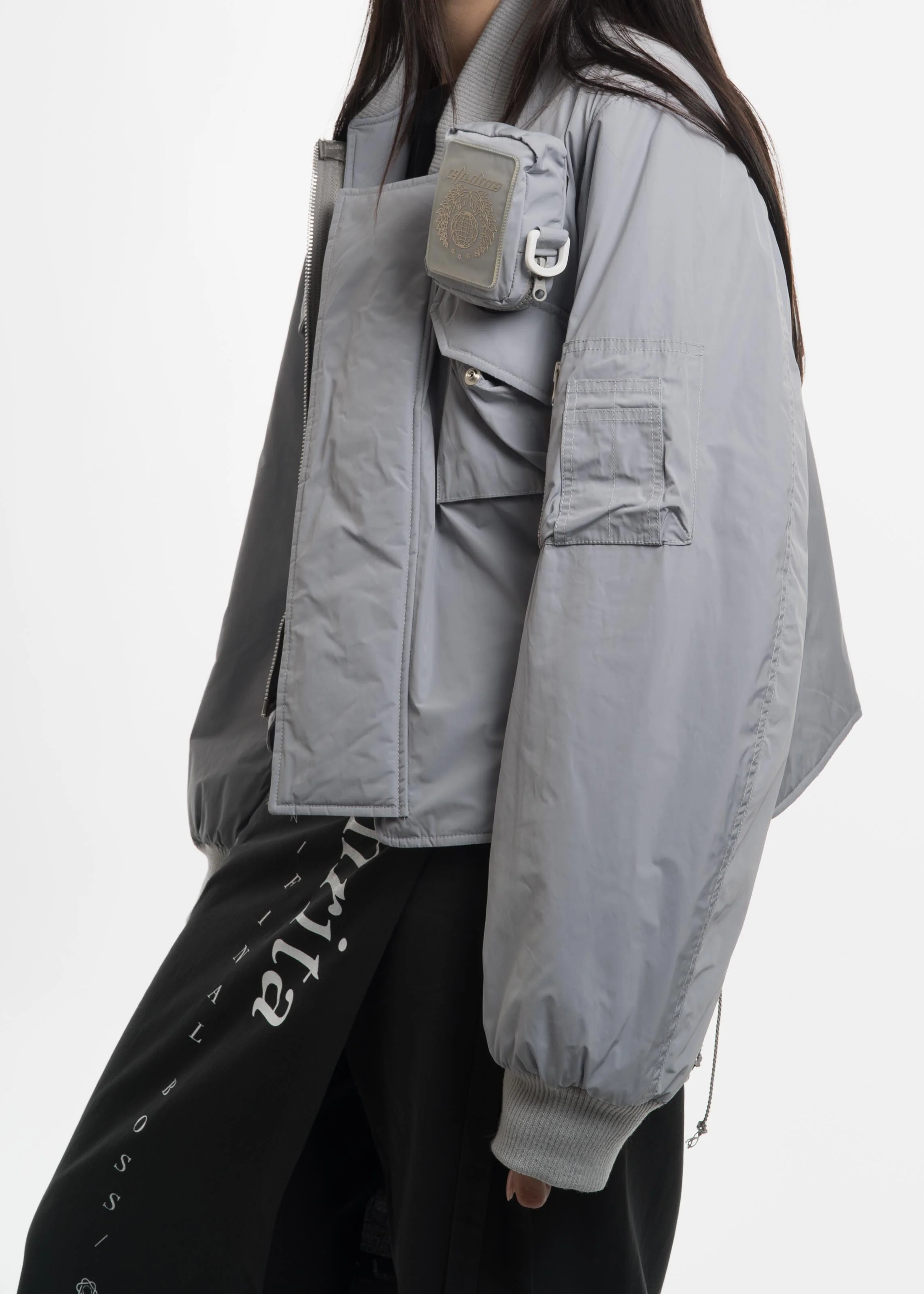 Grey MA-1 with Cigarette Pouch