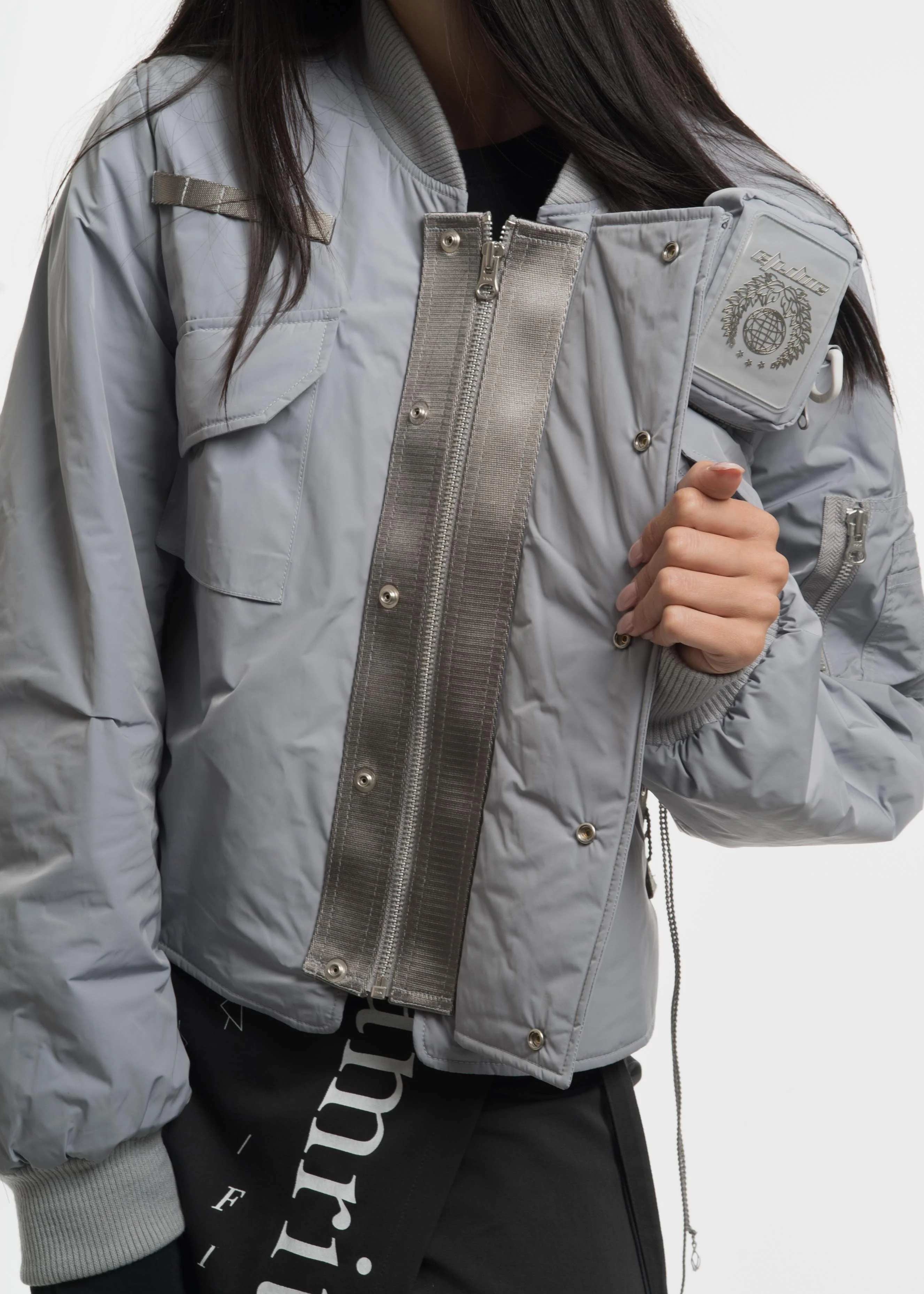 Grey MA-1 with Cigarette Pouch - Image 2