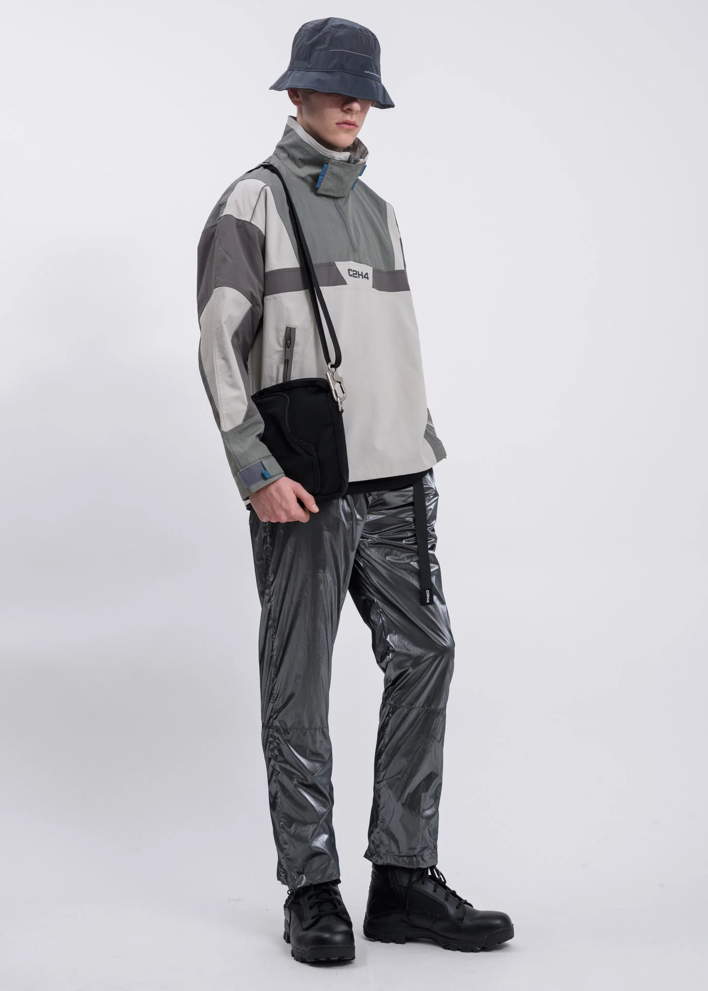 Grey And Khaki Supervisor Color Blocked Half-Zip Jacket - Image 7