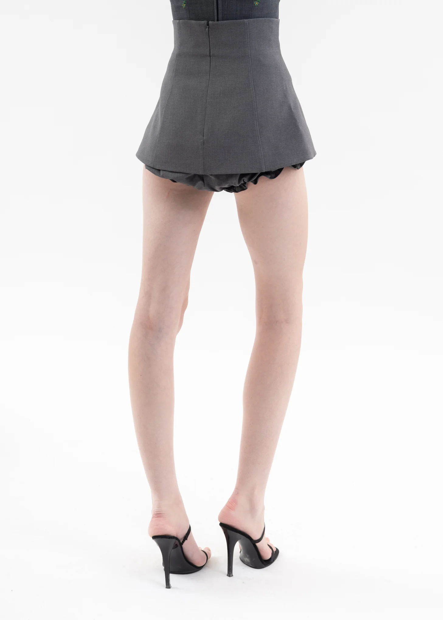 Grey Mini Culotte Skirt - Image 4