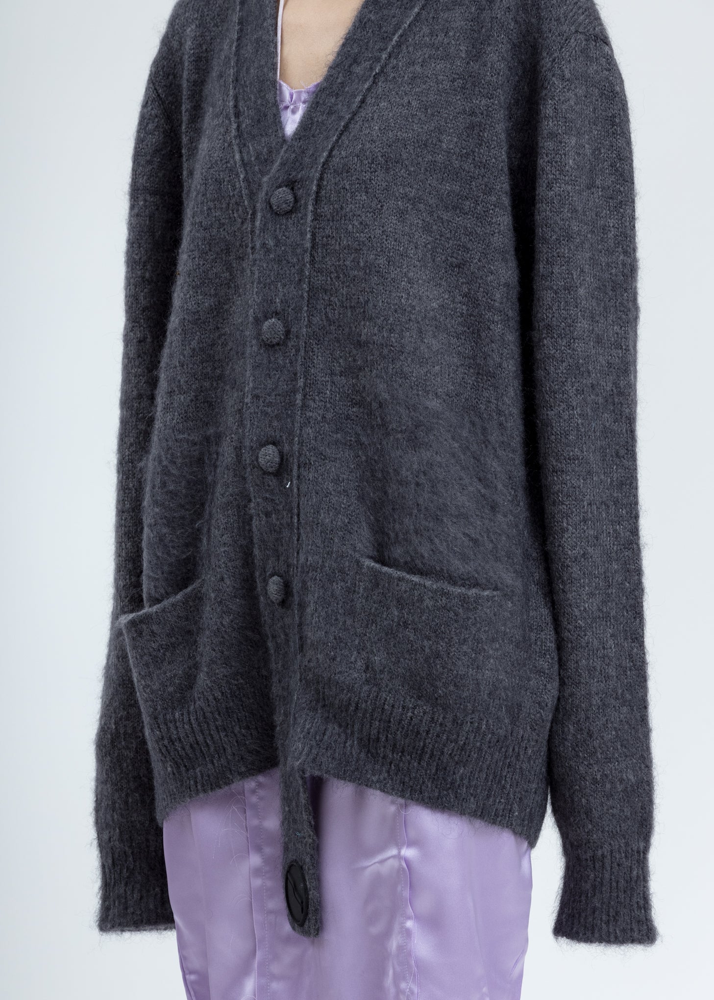 Grey Mohair Cardigan - Image 2