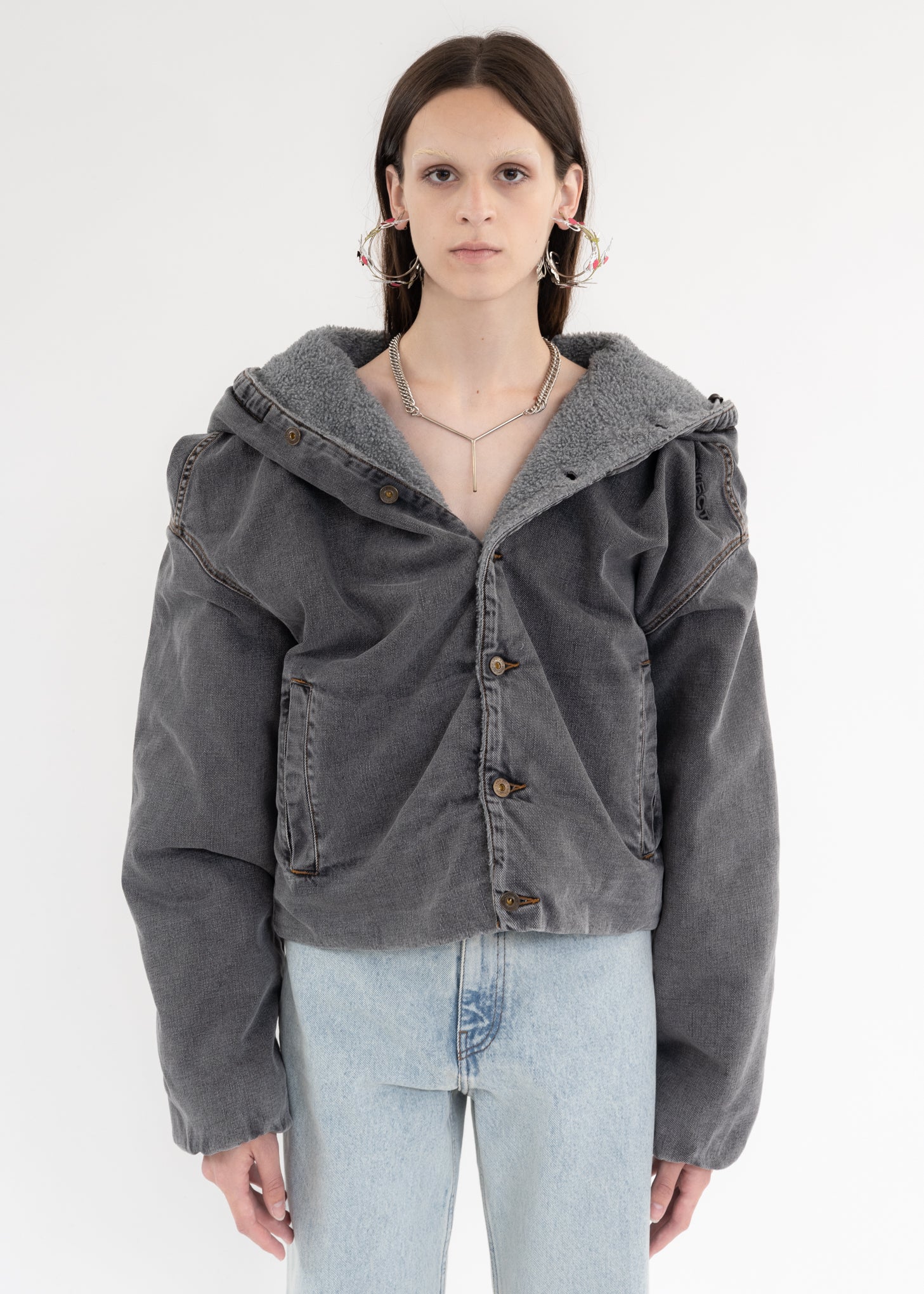 GREY MONSTER DENIM JACKET