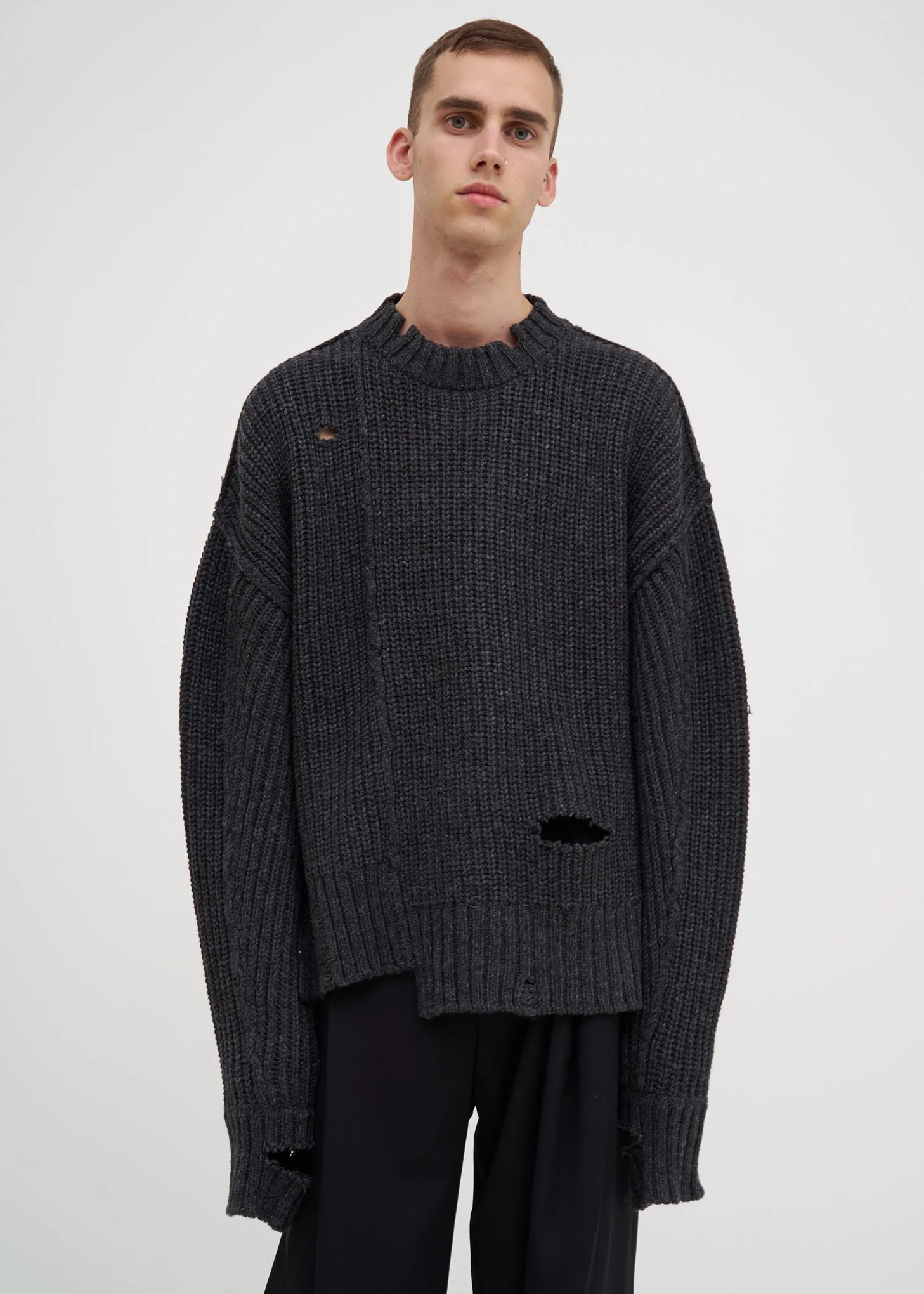 Grey Nobo Distressed Knit