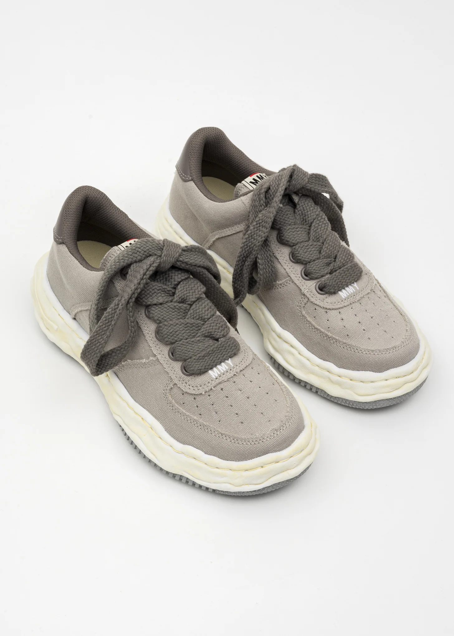 Grey OG Sole Washed Canvas Low-Top Sneaker (WAYNE LOW)