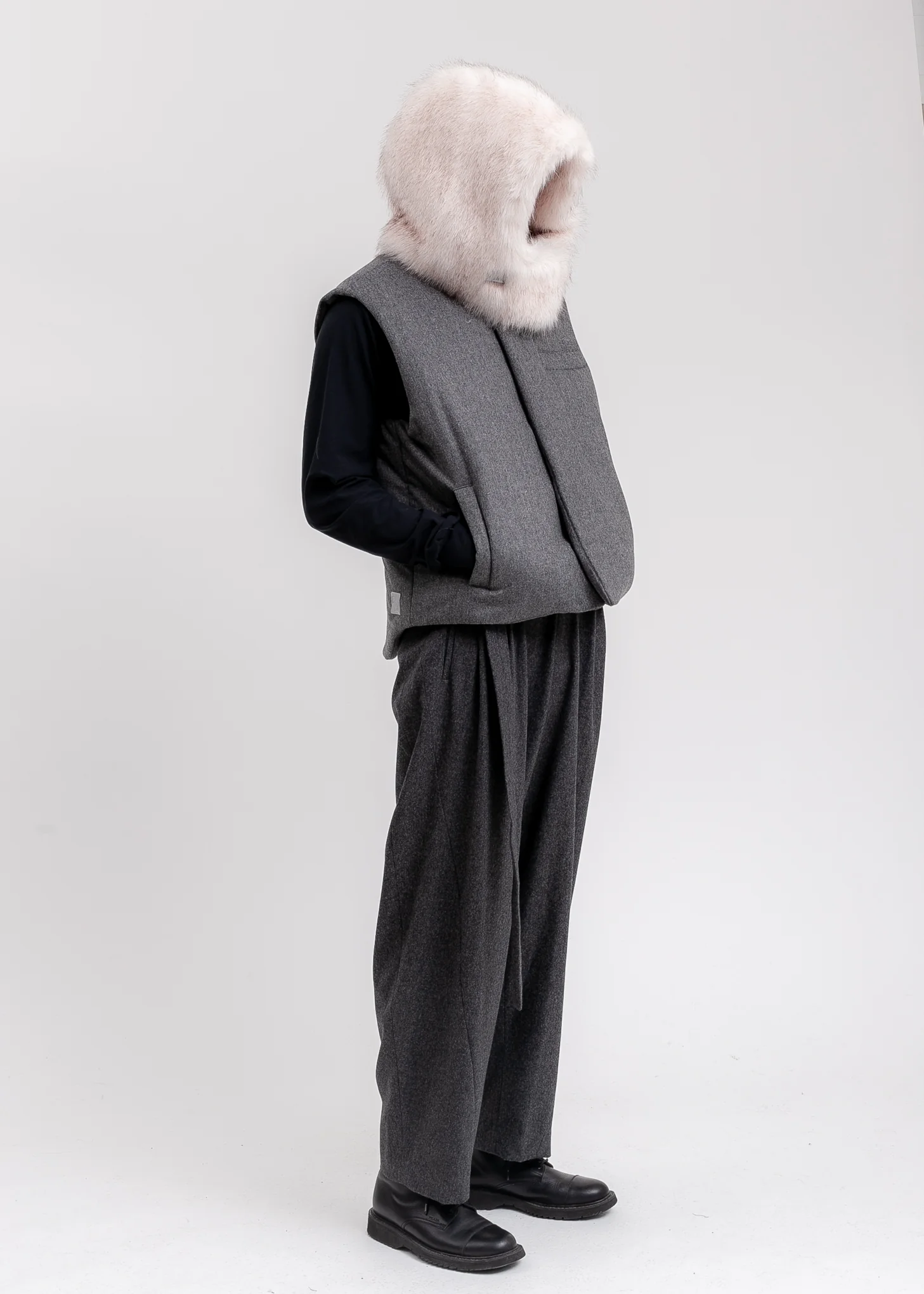 Grey Padded Flannel Vest - Image 6