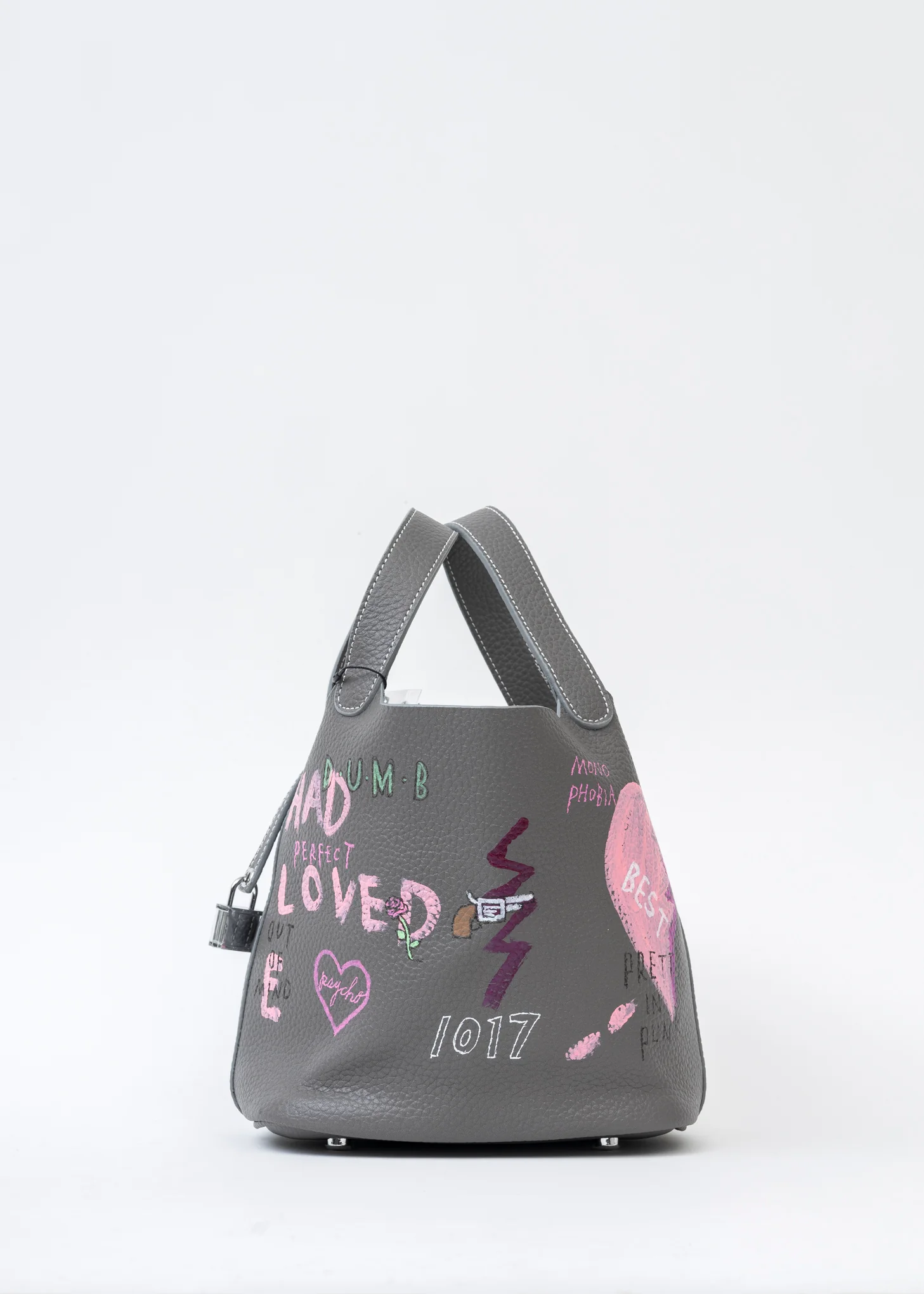 Grey Paint Cube Bag (Small) -(Broken Heart)- PREORDER - Image 3