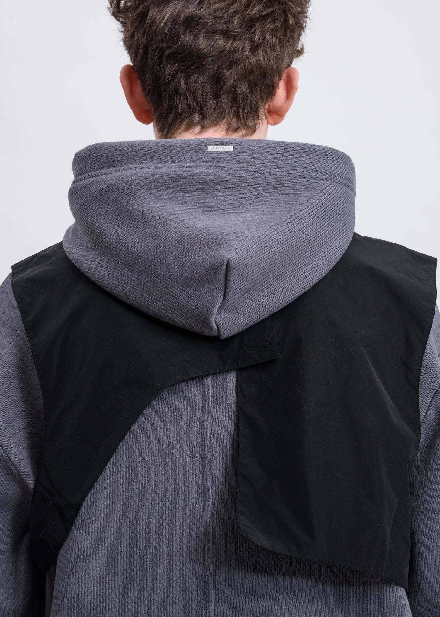 Grey Panelled Vest Hoodie - Image 4