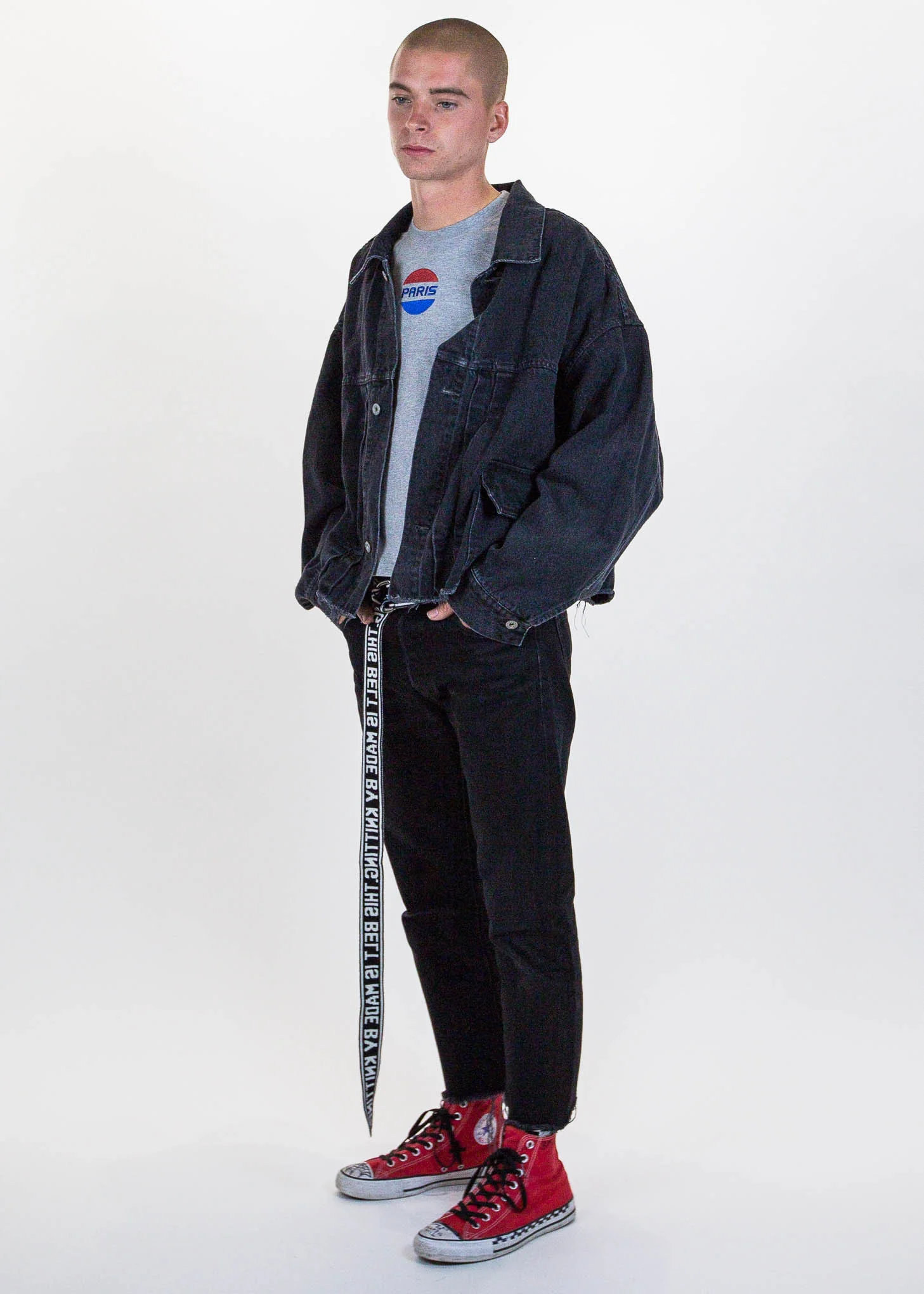 Grey "Paris" Embroidery T-Shirt - Image 5