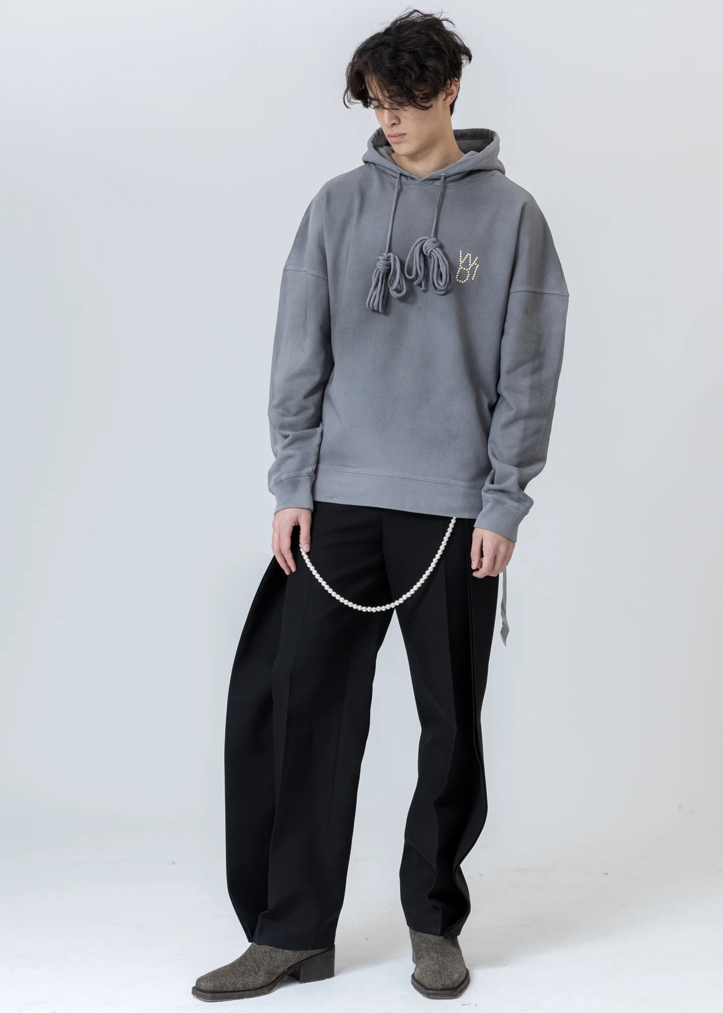 Grey Pearl Logo Hoodie - Image 6
