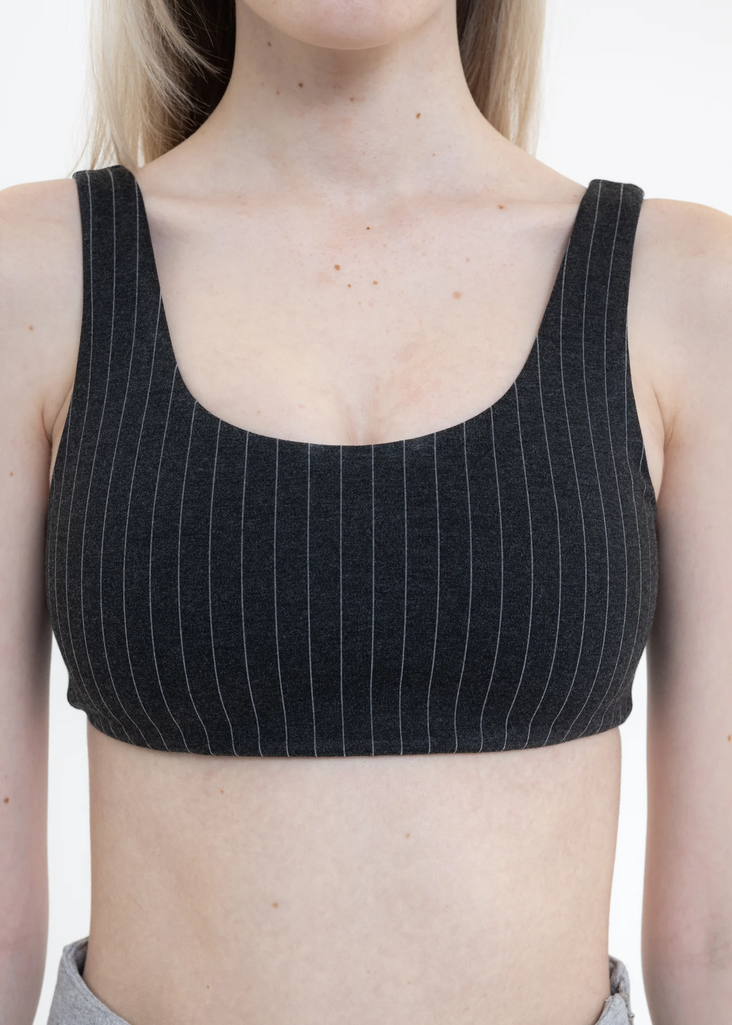Grey Pinstripe Sport Top - Image 4